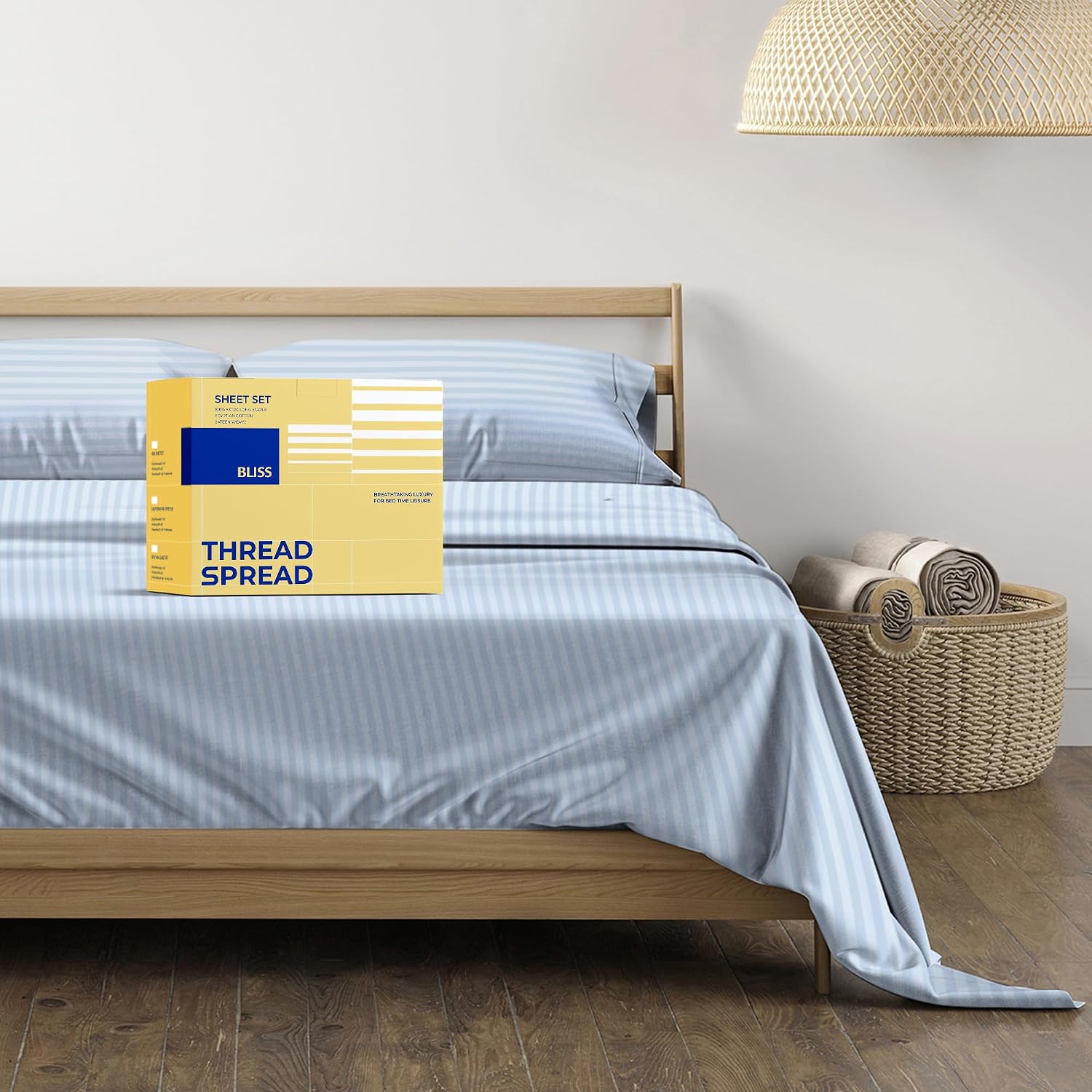 JUEGO DE SÁBANAS THREAD SPREAD EGYPTIAN COTTON KING SIZE 4 PIEZAS AZUL MARINO - 1