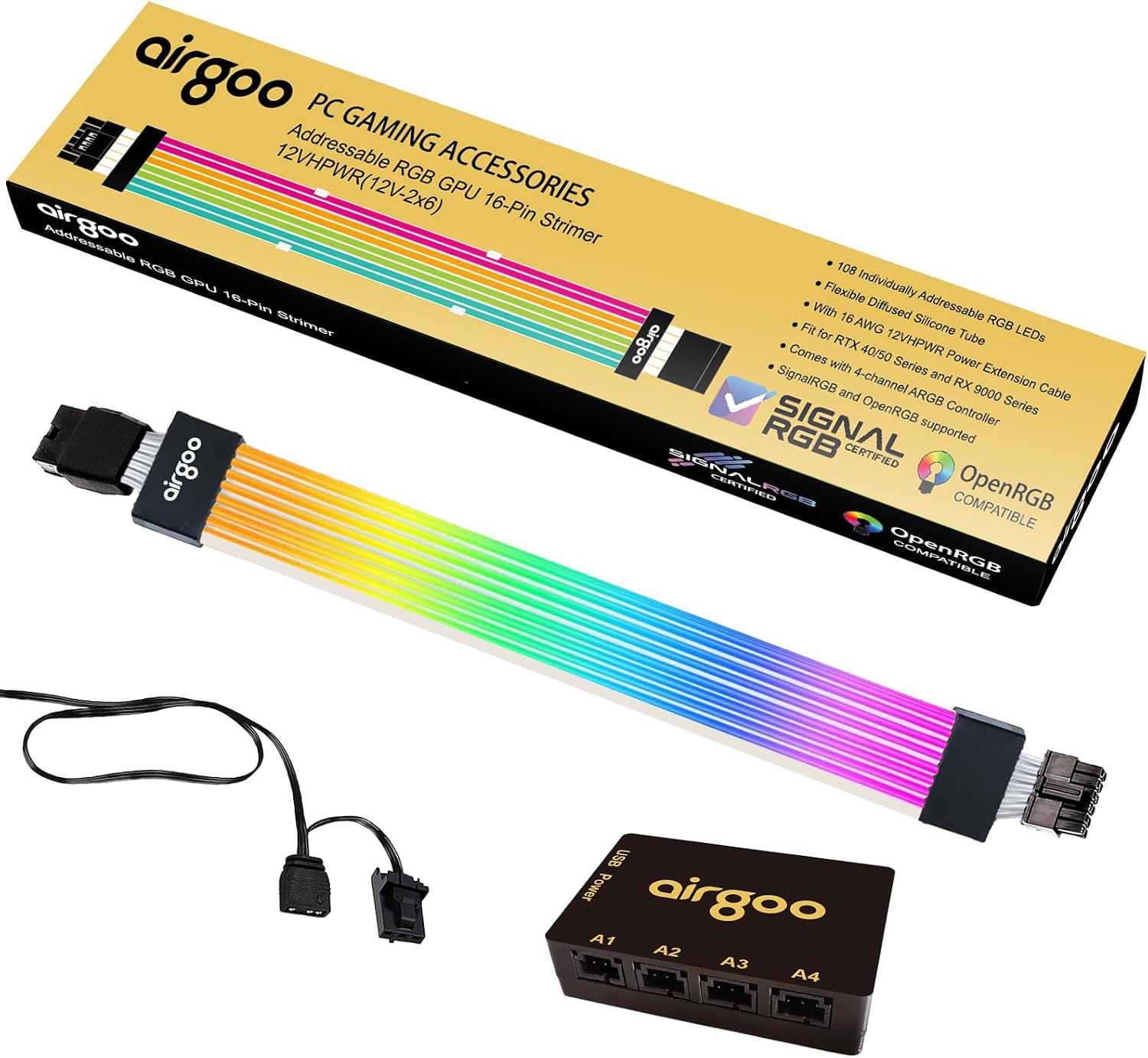 CABLE EXTENSOR DE PODER ARGB PARA GPU AIRGOO 16 PINES - 1