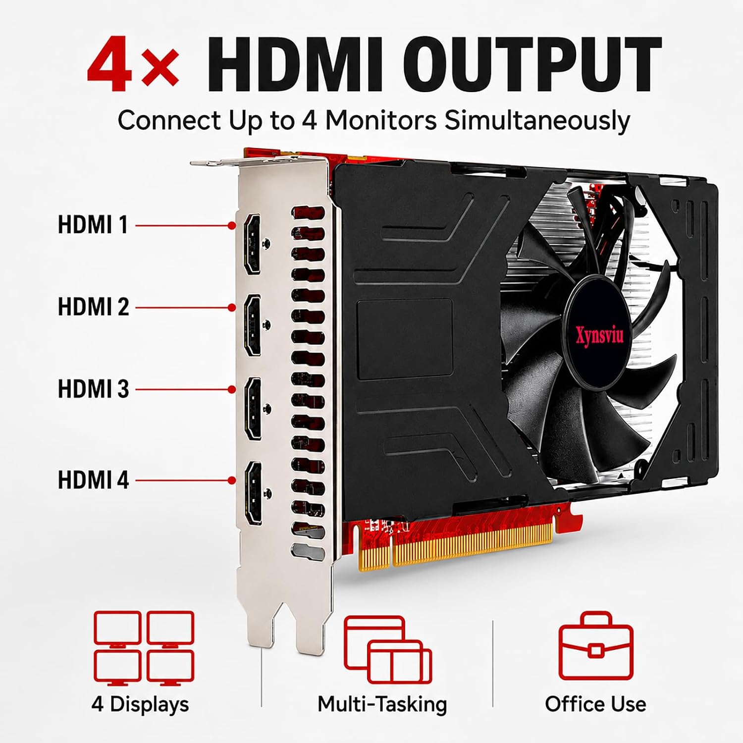 TARJETA DE VIDEO XYNSVIU RX560 4GB GDDR5 4 HDMI - 3