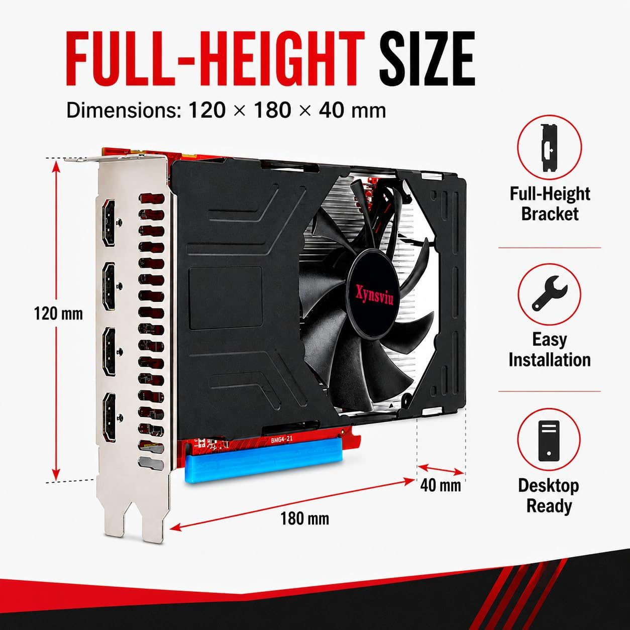 TARJETA DE VIDEO XYNSVIU RX560 4GB GDDR5 4 HDMI - 4