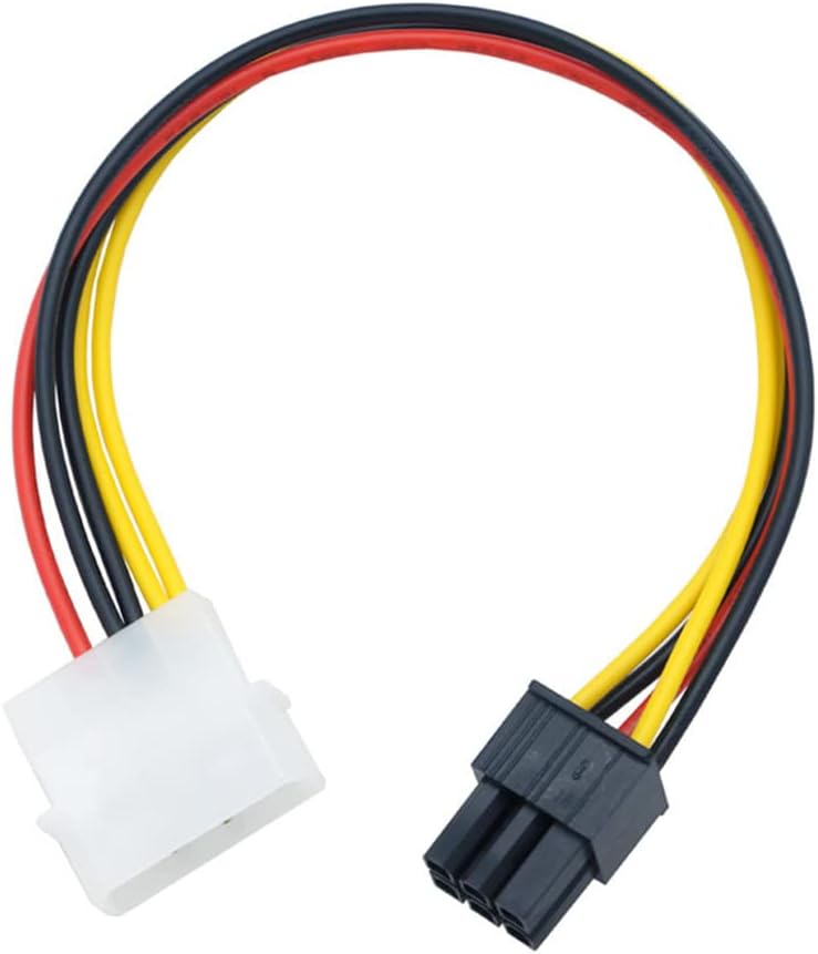 CABLE DE ALIMENTACIÓN 4 PIN MOLEX A 6 PIN PARA TARJETA DE VIDEO GPU 22 CM - 1