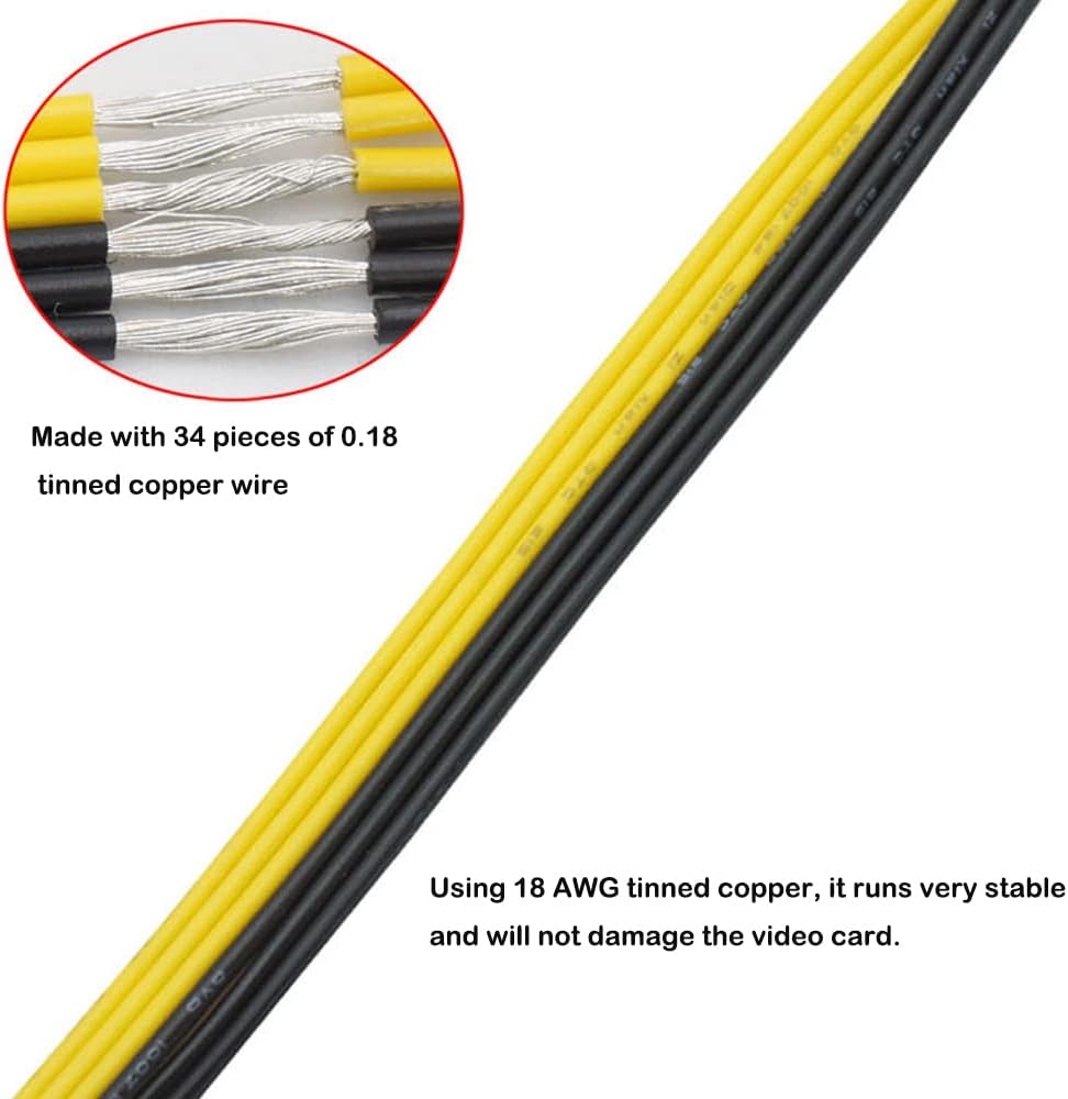 CABLE DE ALIMENTACIÓN 4 PIN MOLEX A 6 PIN PARA TARJETA DE VIDEO GPU 22 CM - 2