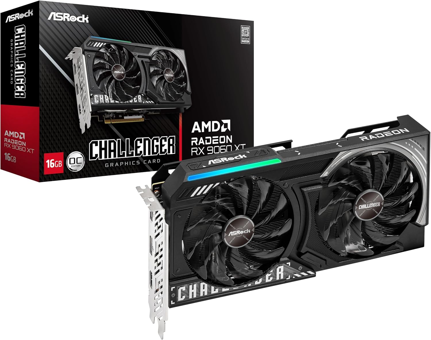 TARJETA DE VIDEO ASROCK RADEON RX 9060 XT CHALLENGER 16GB OC - 1
