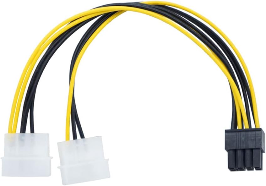 CABLE DE ALIMENTACIÓN DUAL 4 PIN MOLEX A ATX 8 PIN PARA TARJETA GRÁFICA YIKAIEN 22 CM - 1