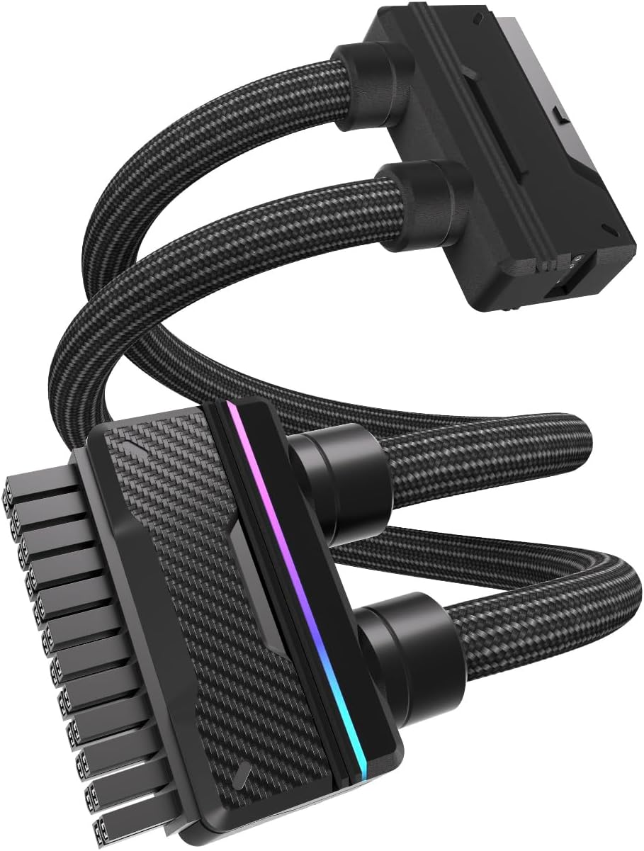 CABLE EXTENSOR DE FUENTE DE PODER EZDIY-FAB UNIFAS ARGB 24-PIN NEGRO - 1