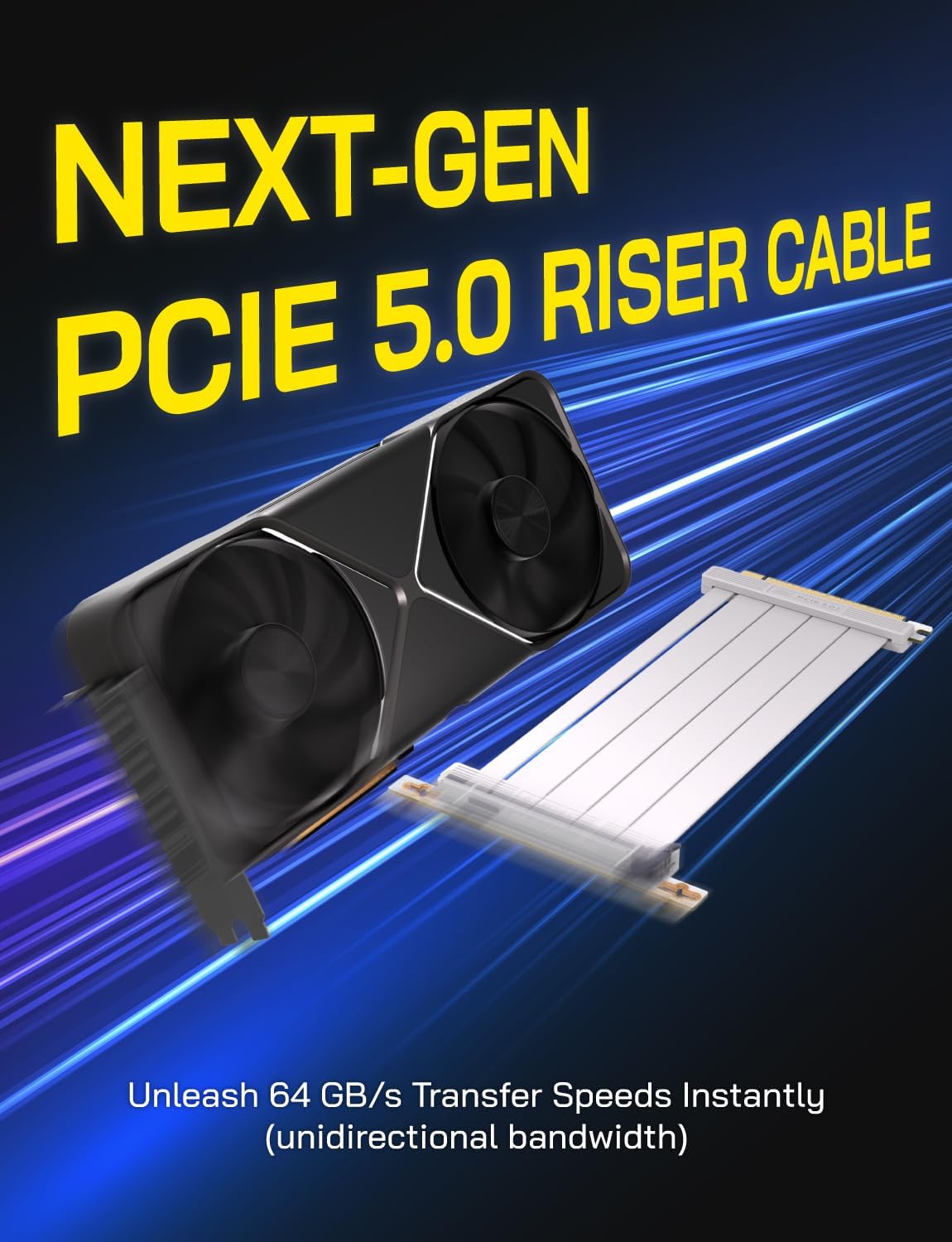 CABLE RISER PCIE 5.0 EZDIY-FAB GEN5 GPU EXTENDER 20CM ÁNGULO RECTO BLANCO - 3