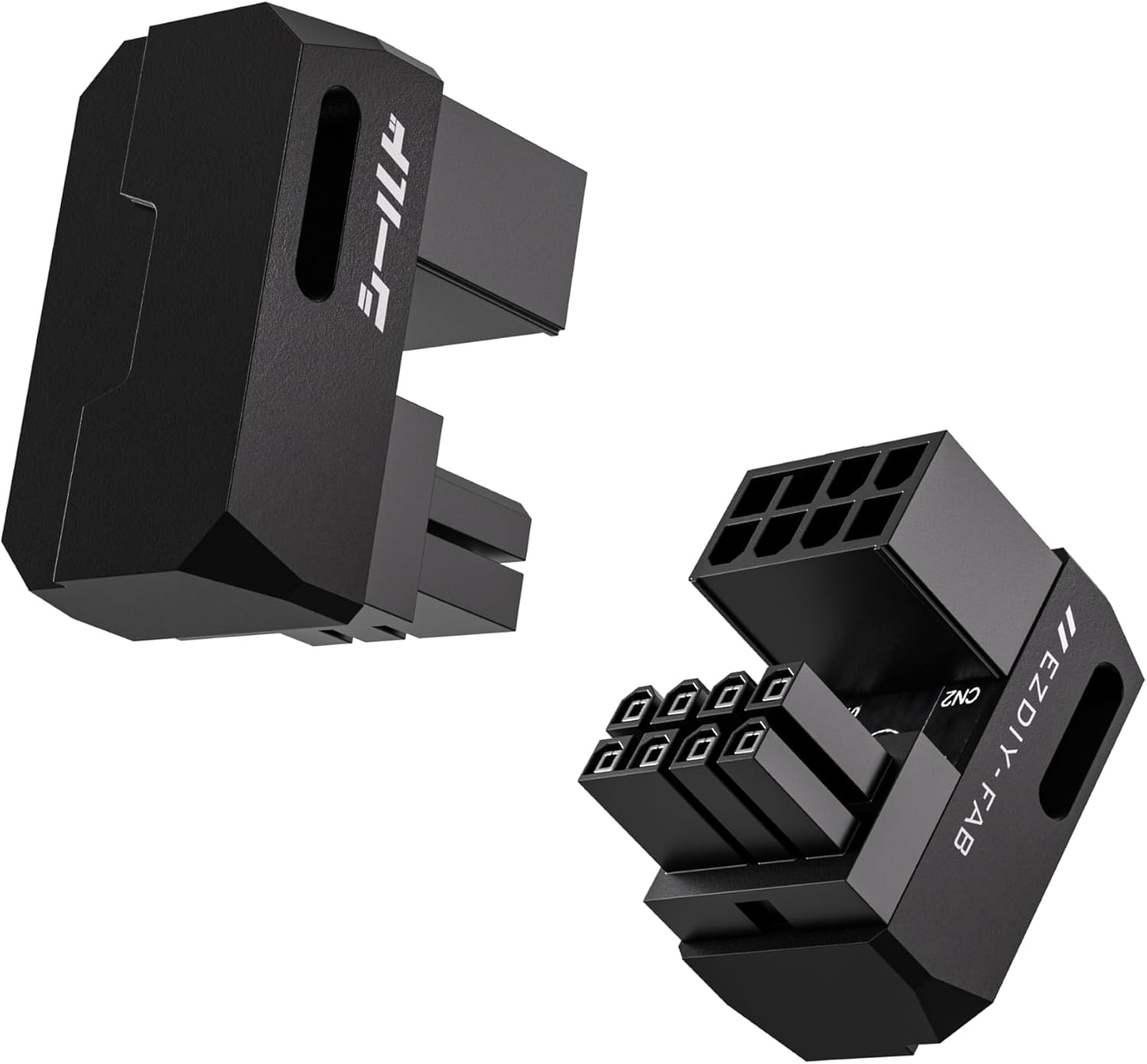 ADAPTADOR PCIE 8-PIN PARA GPU EZDIY-FAB SHIELD 180° U-TURN NEGRO 2 UNIDADES - 1