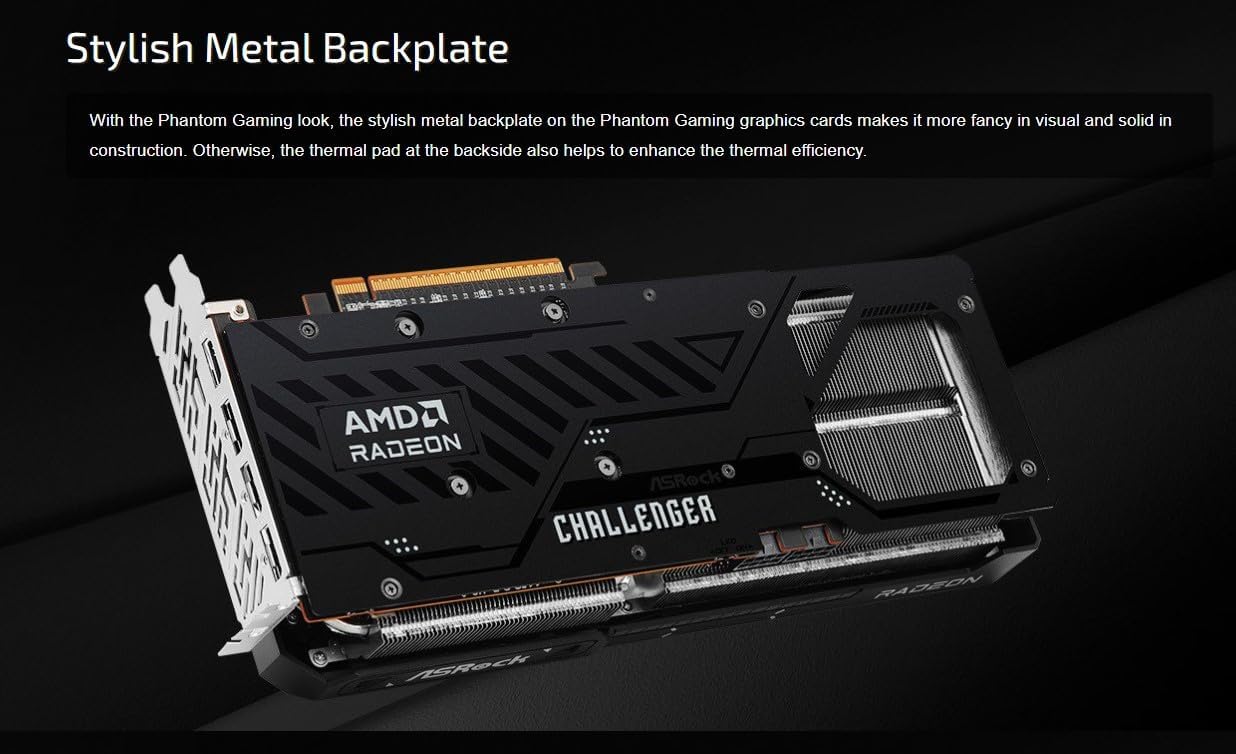 TARJETA DE VIDEO ASROCK RADEON RX 9070 CHALLENGER 16GB OC - 5