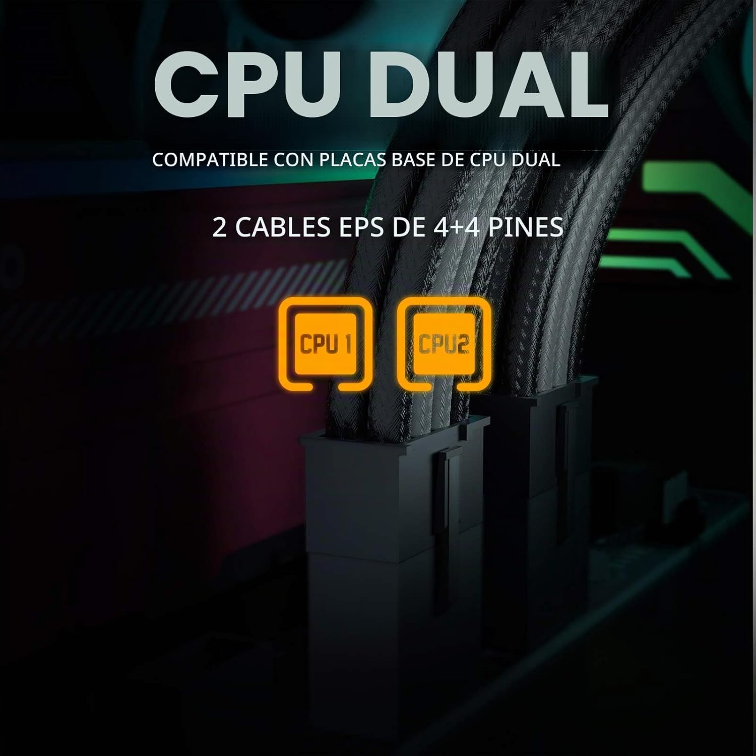 CABLE EXTENSOR PARA FUENTE DE PODER ASIAHORSE KIT 1X24-PIN/ 2X8-PORT (4+4) M/B, 3X8-PORT (6+2) PCI-E 30CM NEGRO - 3