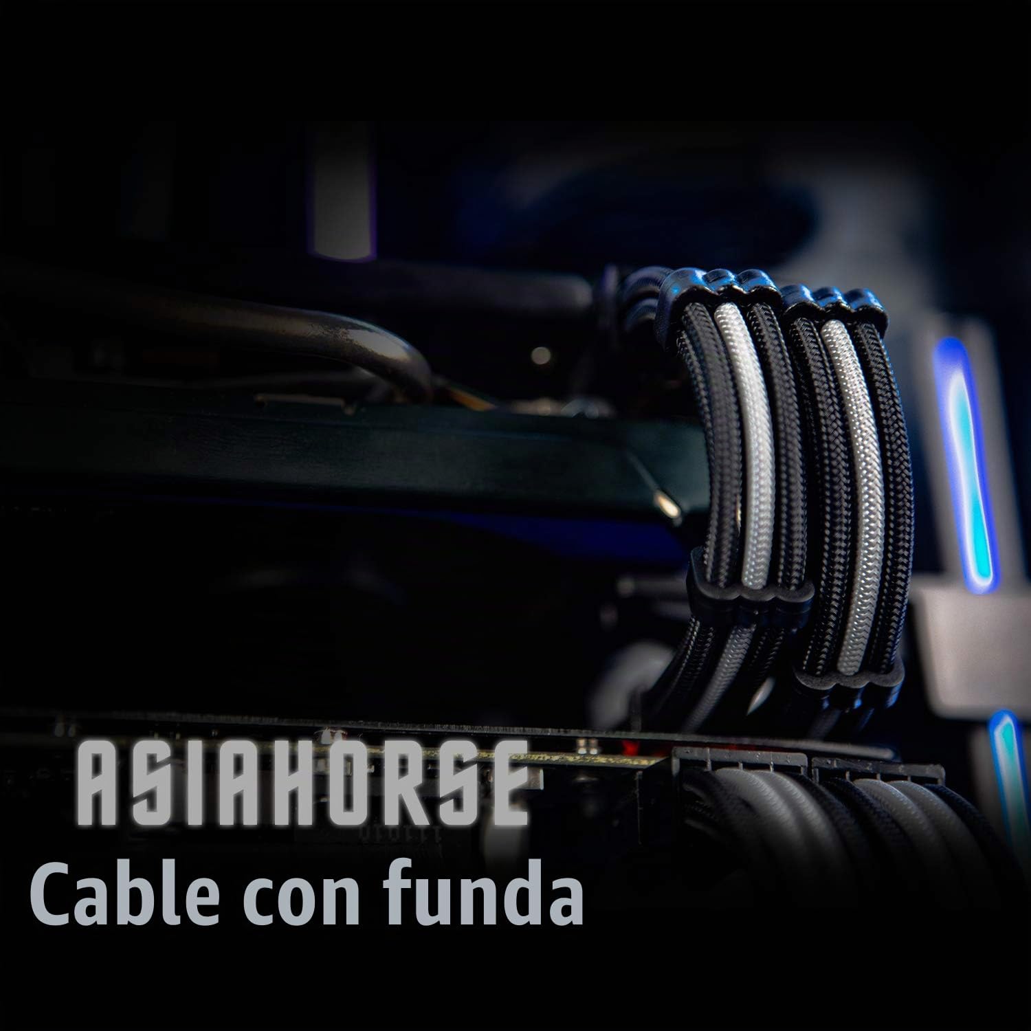 CABLE EXTENSOR PARA FUENTE DE PODER ASIAHORSE KIT 1X24-PIN/ 2X8-PORT (4+4) M/B, 3X8-PORT (6+2) PCI-E 30CM NEGRO - 5