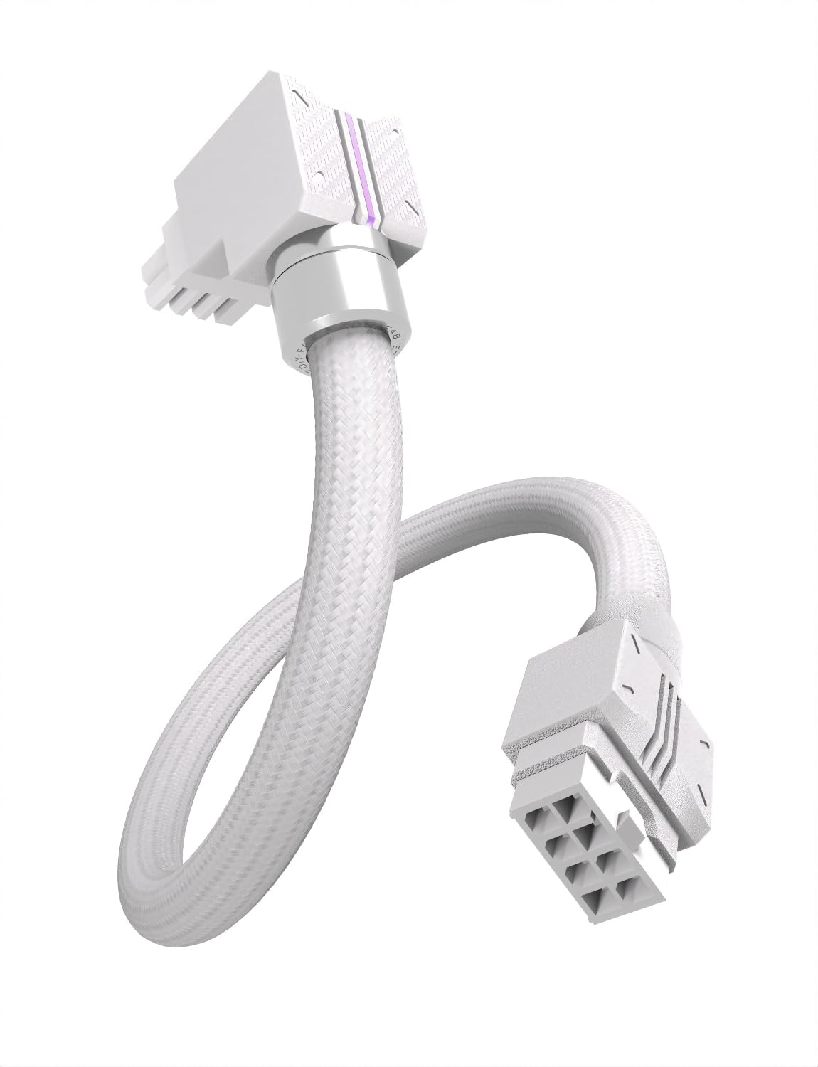 CABLE EXTENSOR PARA GPU EZDIY-FAB UNIFAS ARGB 8-PIN ÁNGULO DERECHO BLANCO RVS - 1