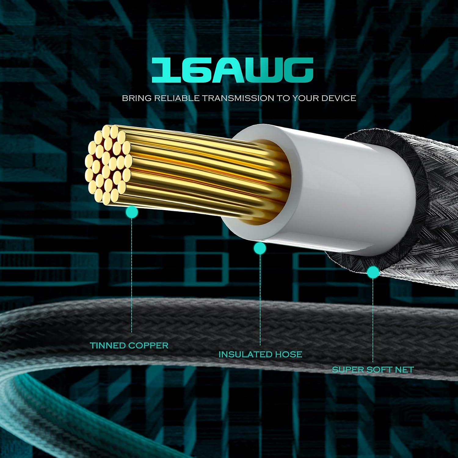 CABLE EXTENSOR PARA FUENTE DE PODER ASIAHORSE 16AWG 1X24PIN/2X4+4 EPS/3X6+2 PCI-E 30CM BLANCO Y NEGRO - 2
