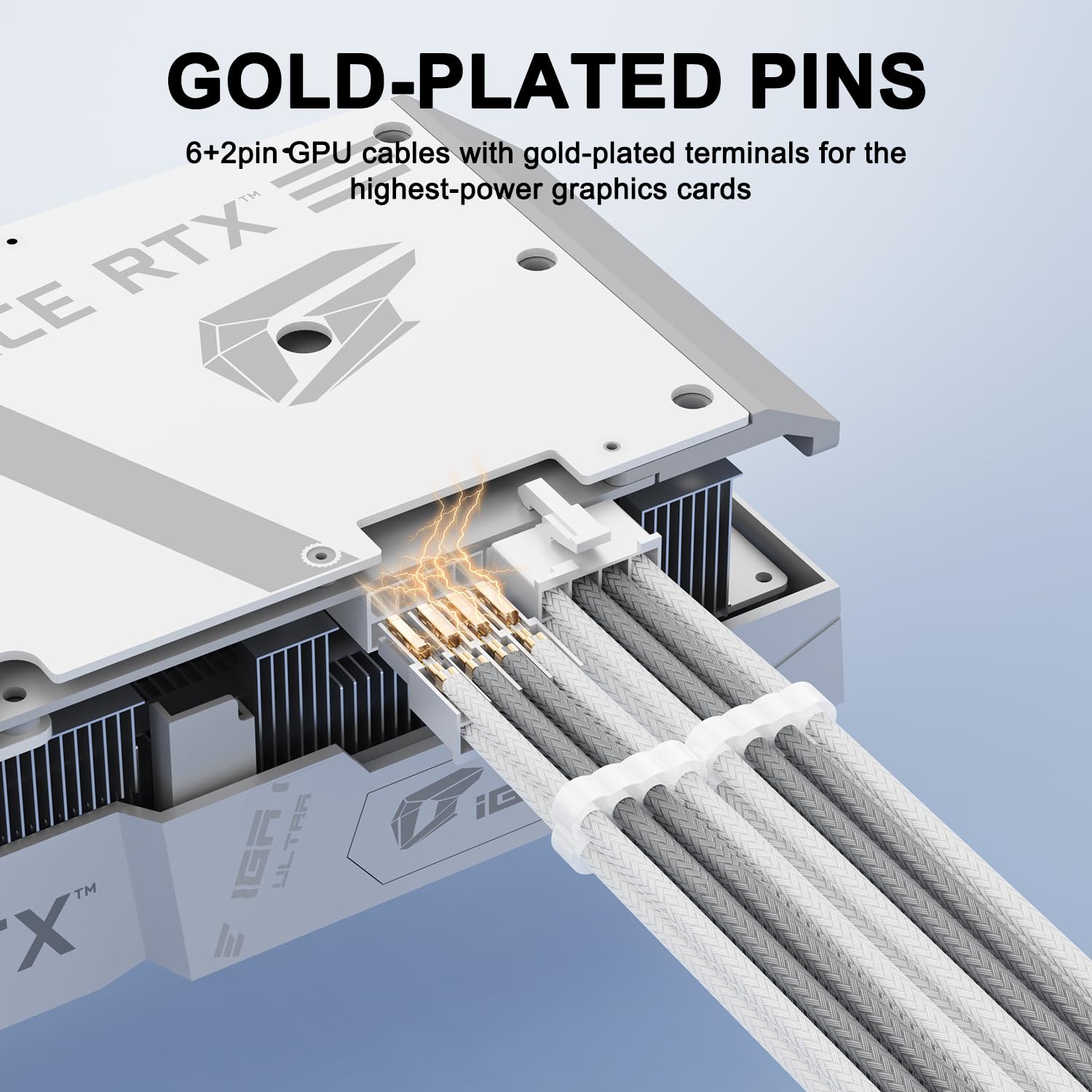 CABLES DE EXTENSIÓN PARA FUENTE DE PODER SIRLYR GRIS/BLANCO 24/8 PINES CON PEINES PREINSTALADOS - 2