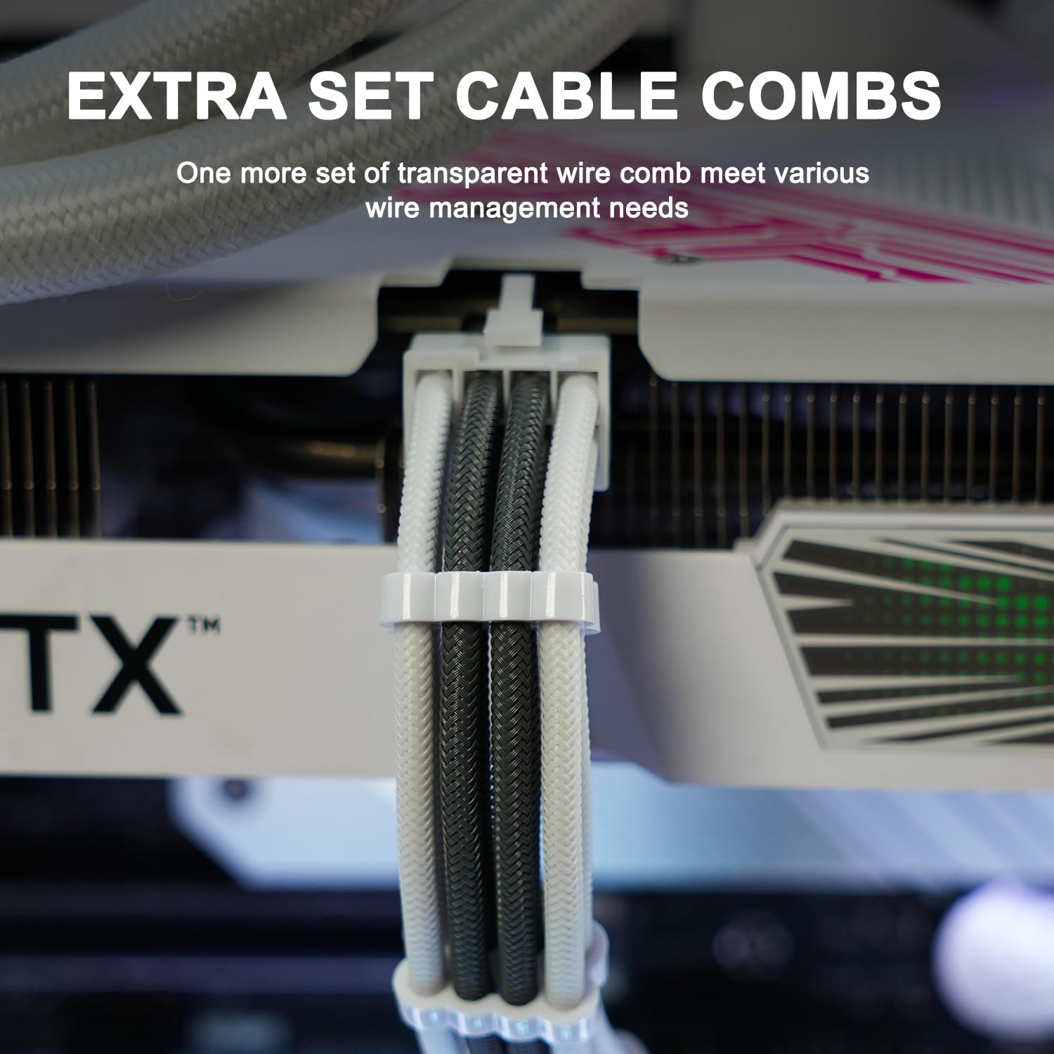 CABLES DE EXTENSIÓN PARA FUENTE DE PODER SIRLYR GRIS/BLANCO 24/8 PINES CON PEINES PREINSTALADOS - 3