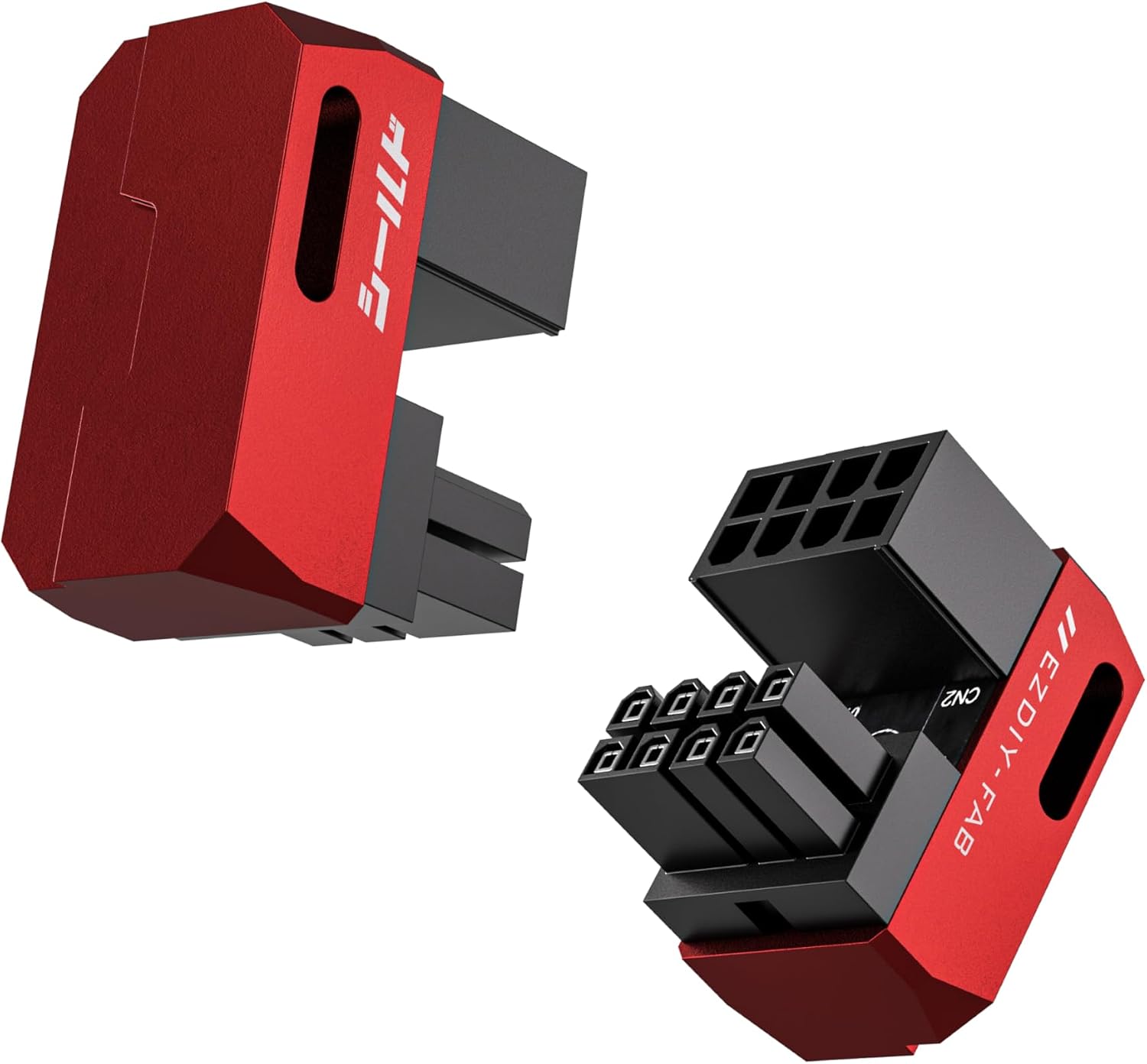 ADAPTADOR DE ENERGÍA PCIE 8-PIN EZDIY-FAB SHIELD SERIES ÁNGULO 180° ALUMINIO ROJO 2 UNIDADES - 1