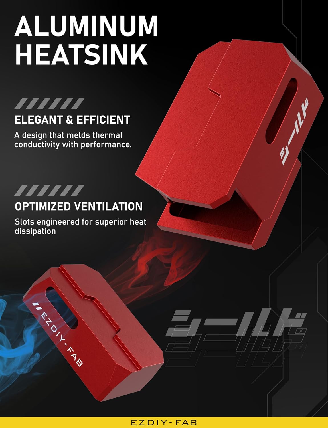 ADAPTADOR DE ENERGÍA PCIE 8-PIN EZDIY-FAB SHIELD SERIES ÁNGULO 180° ALUMINIO ROJO 2 UNIDADES - 4