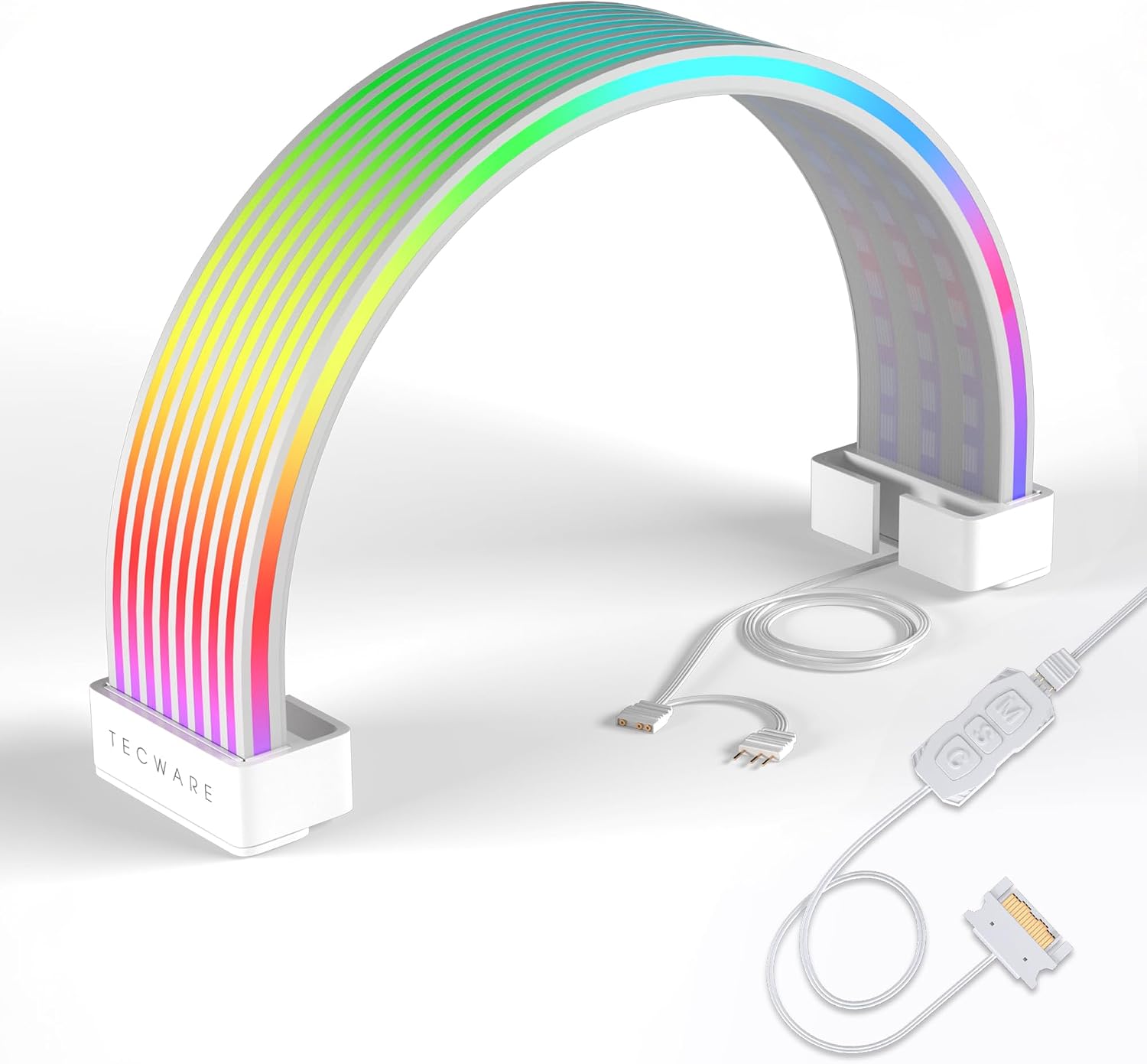 KIT DE ILUMINACIÓN RGB PARA CABLES TECWARE FLEX COMPATIBLE CON 2X8-PIN Y SATA DONGLE BLANCO - 1