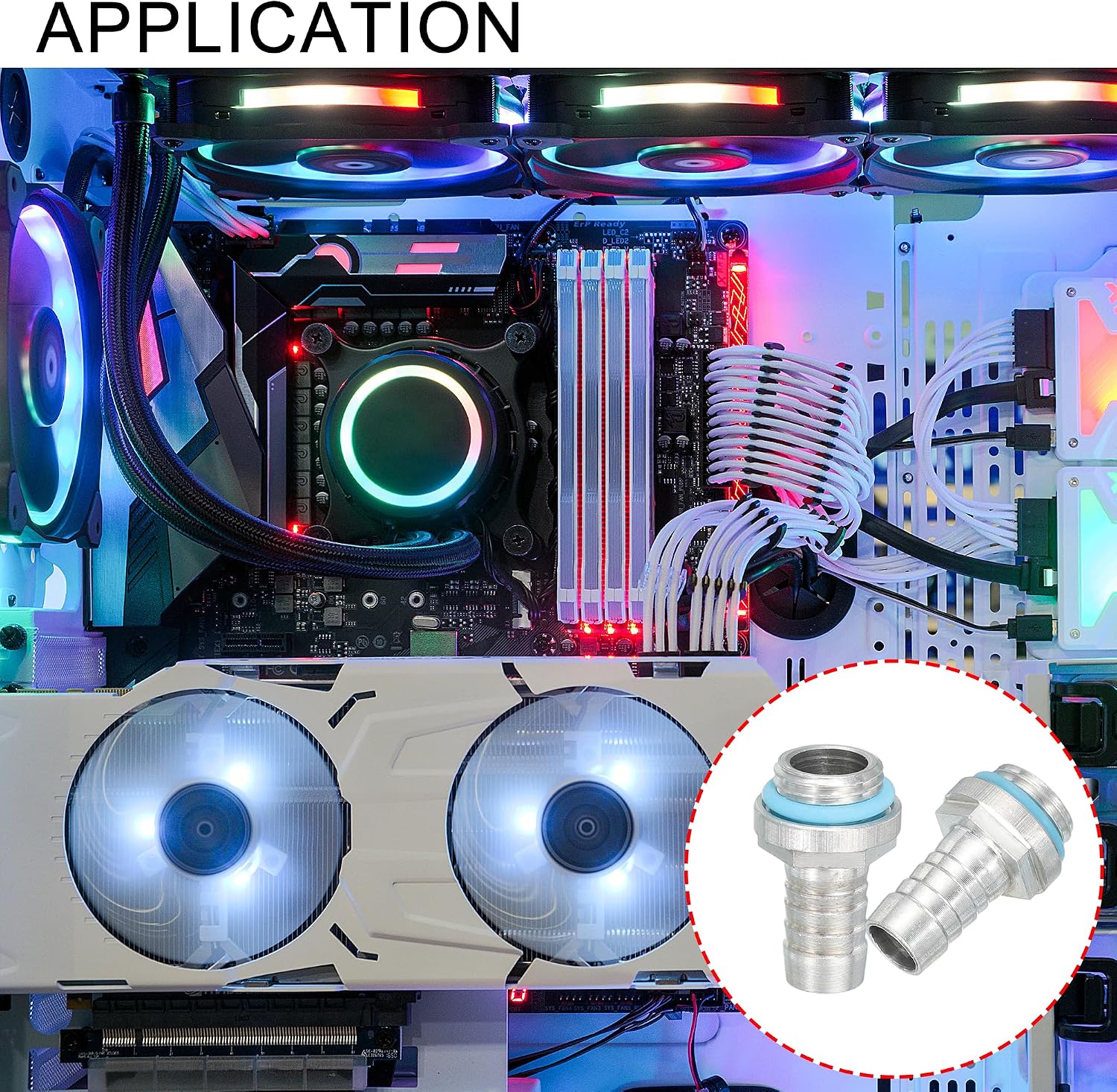 CONECTORES PARA REFRIGERACIÓN LÍQUIDA UXCELL G1/4 CON BOQUILLA DE 10MM OD PACK 8 - 5