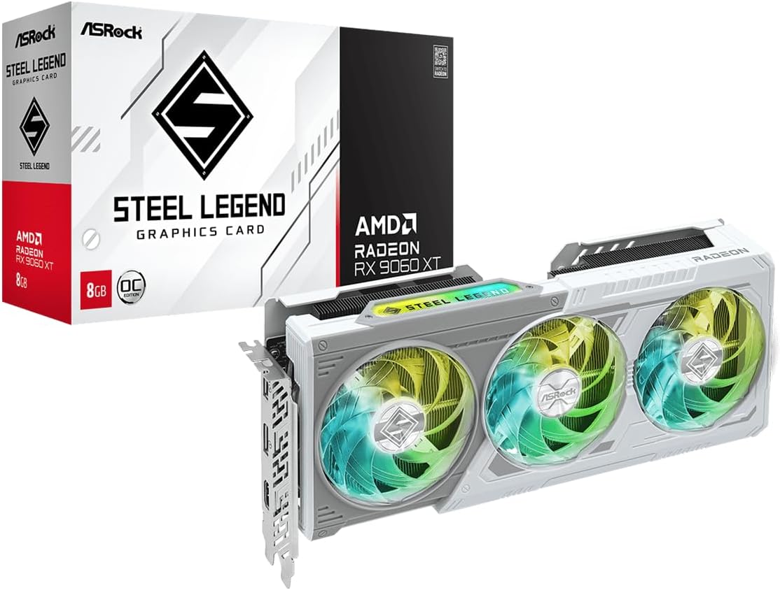 TARJETA DE VIDEO ASROCK RADEON RX 9060 XT STEEL LEGEND 8GB GDDR6 OC - 1