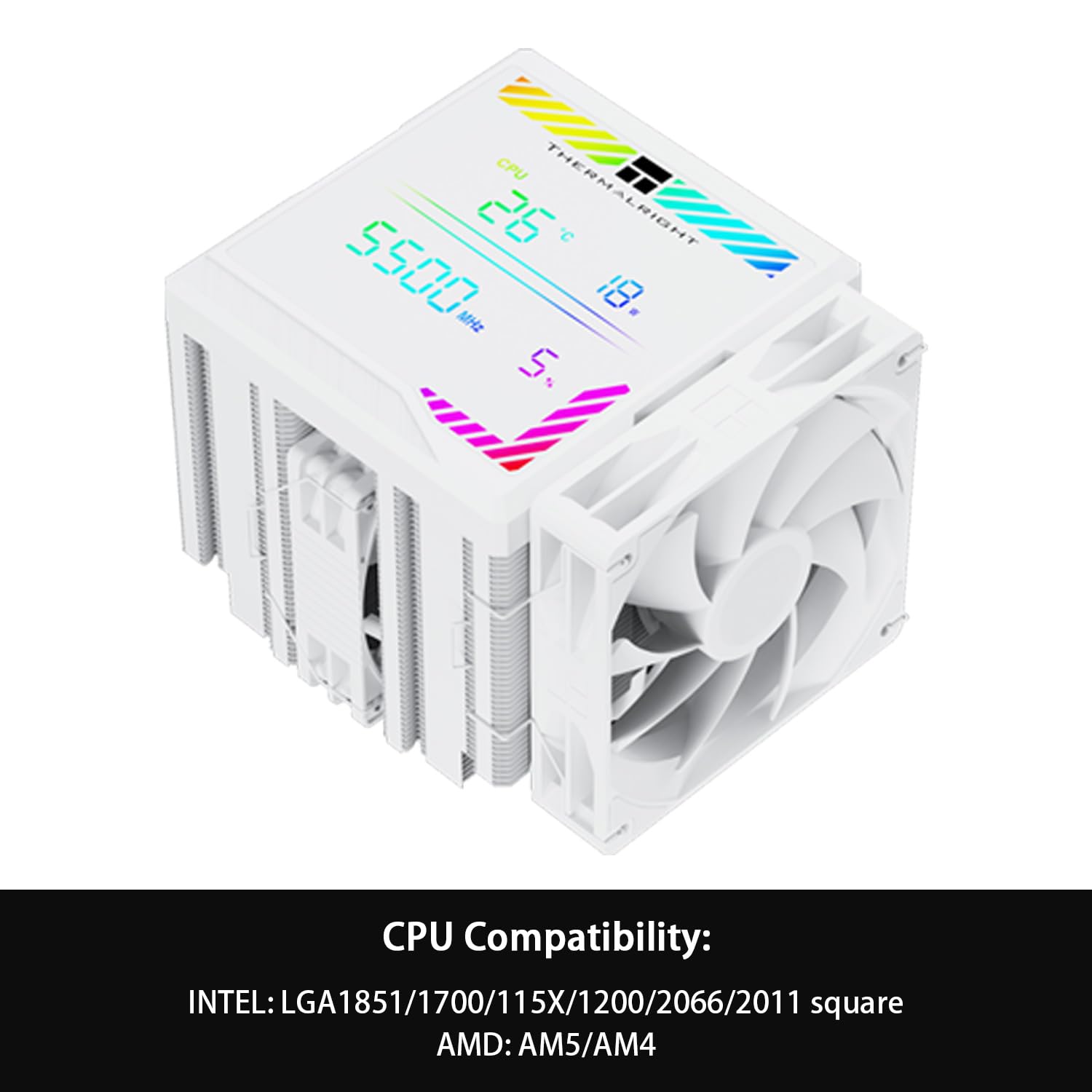 ENFRIADOR DE CPU THERMALRIGHT PEERLESS ASSASSIN 140 DIGITAL BLANCO CON PANTALLA DIGITAL - 3