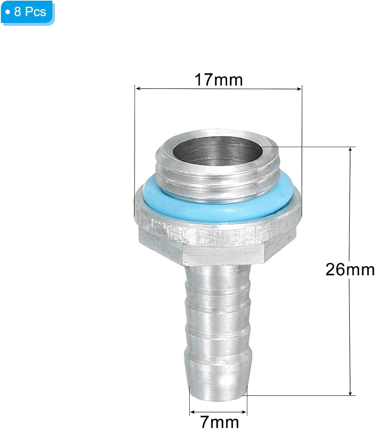 CONECTOR PARA REFRIGERACIÓN LÍQUIDA UXCELL G1/4 CON BOQUILLA 7MM OD 8 PIEZAS - 2