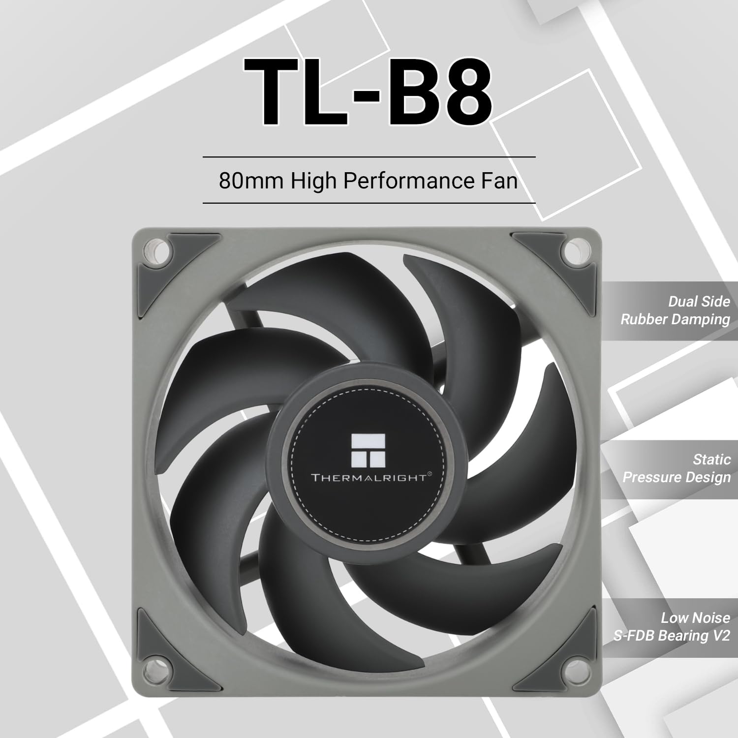 COOLER PARA CPU THERMALRIGHT TL-B8 80MM 2200RPM GRIS - 2