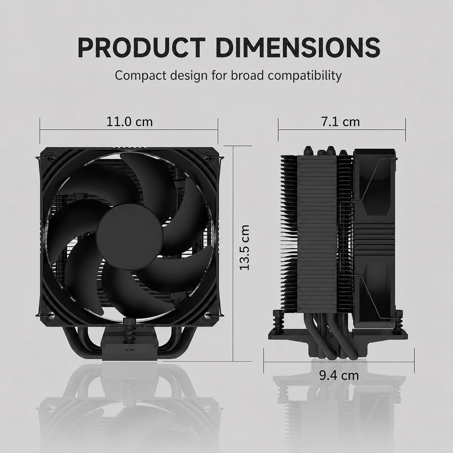 ENFRIADOR DE CPU PROARTIST X400 PRO BLACK 110MM PWM PARA AM5 LGA1700 - 4