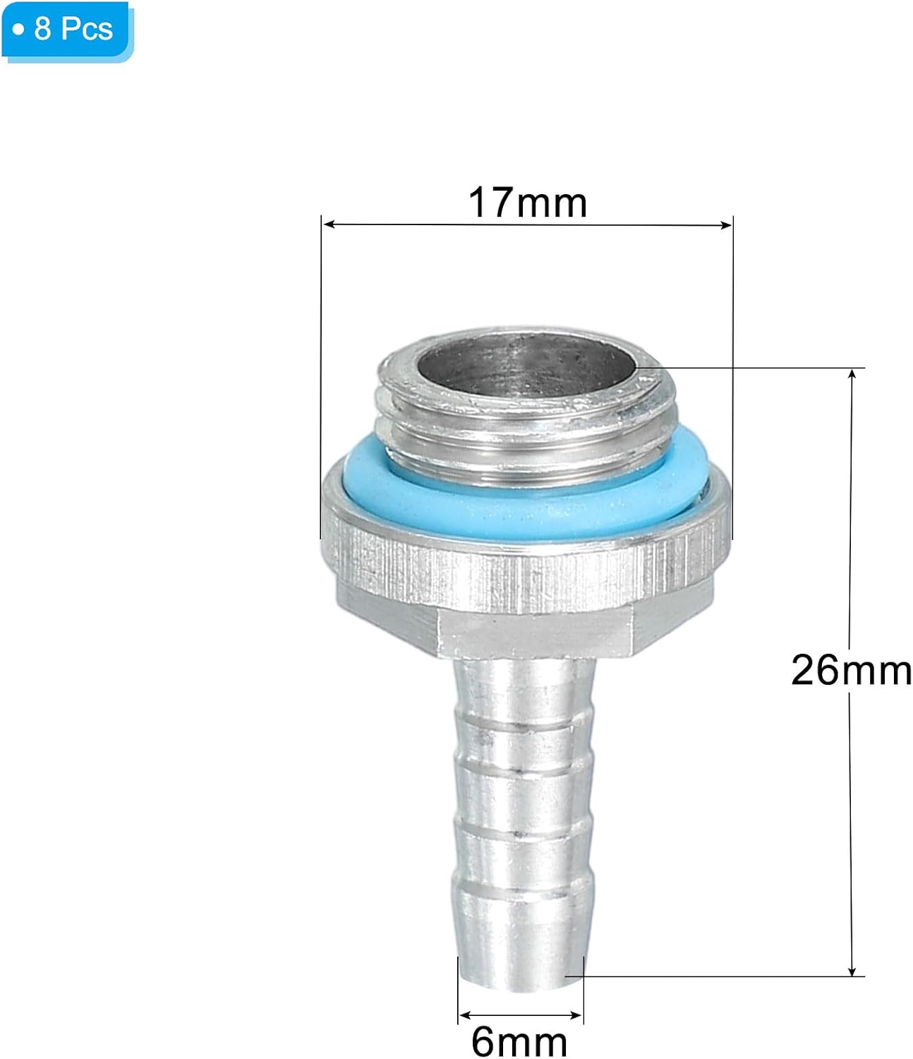 CONECTORES PARA REFRIGERACIÓN LÍQUIDA UXCELL G1/4 CON BOQUILLA 6MM OD PACK 8 - 2