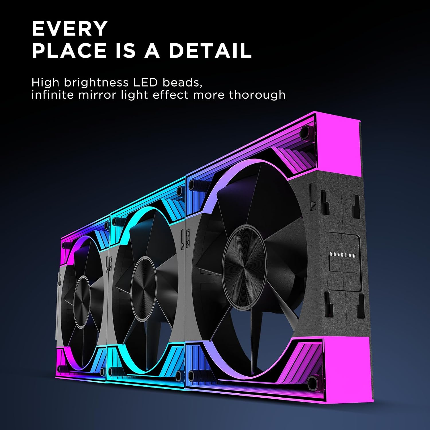 COOLER PARA PC JUNGLE LEOPARD INTERSTELLAR V3 120MM RGB PWM 3 UNIDADES NEGRO - 3