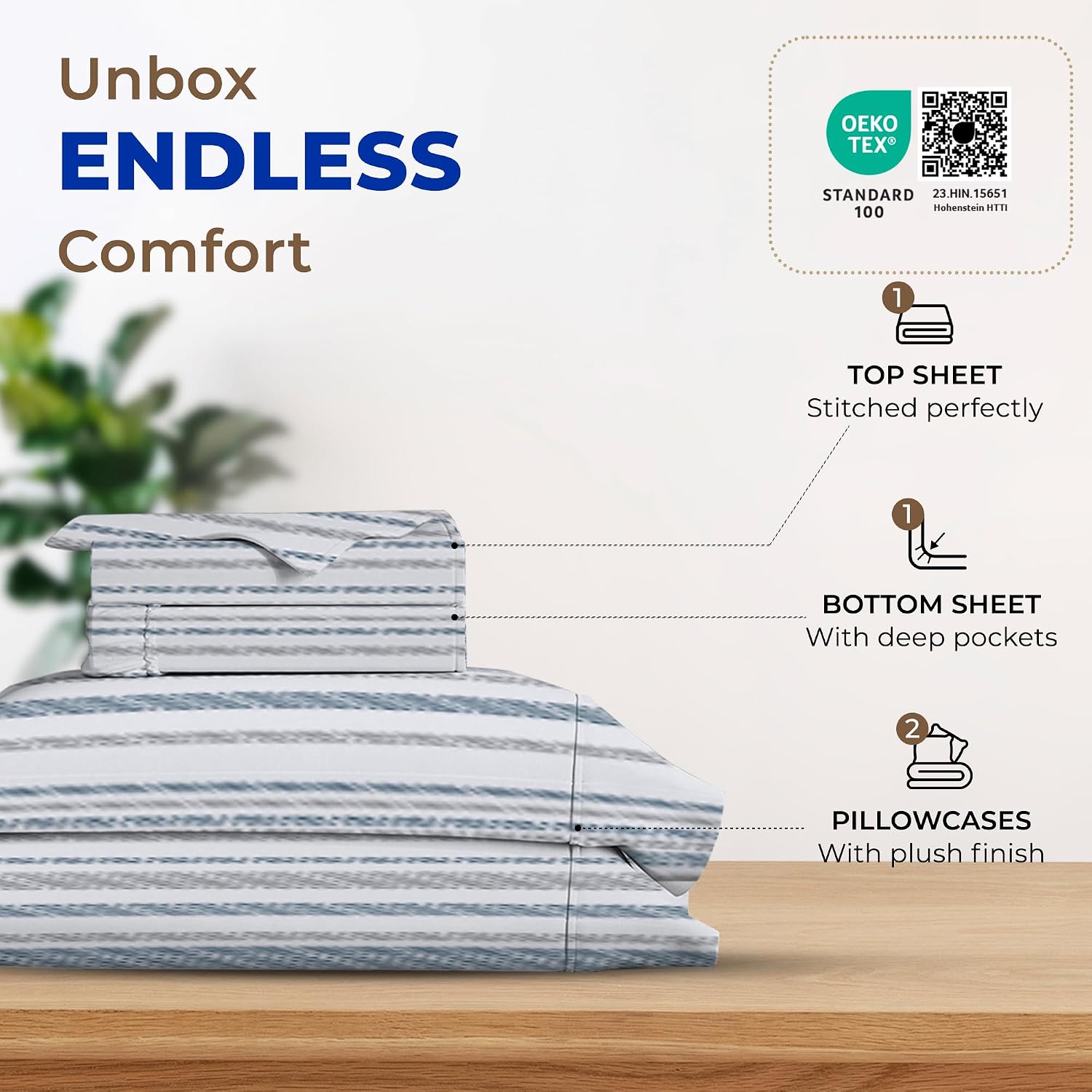 JUEGO DE SÁBANAS THREAD SPREAD EGYPTIAN COTTON KING SIZE 4 PIEZAS RAYAS PUNTEADAS - 3
