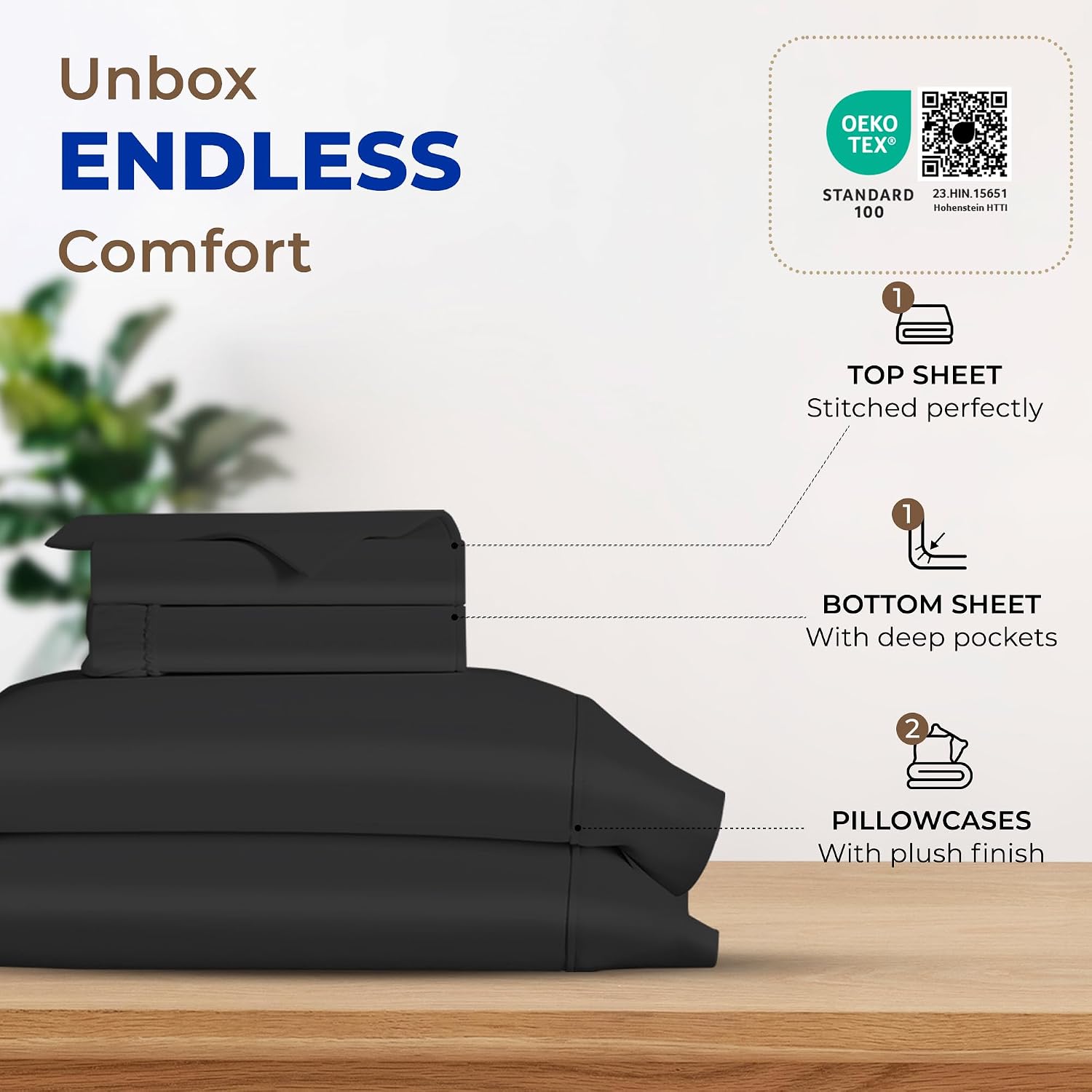 JUEGO DE SÁBANAS THREAD SPREAD EGYPTIAN COTTON KING SIZE 4 PIEZAS NEGRO - 3