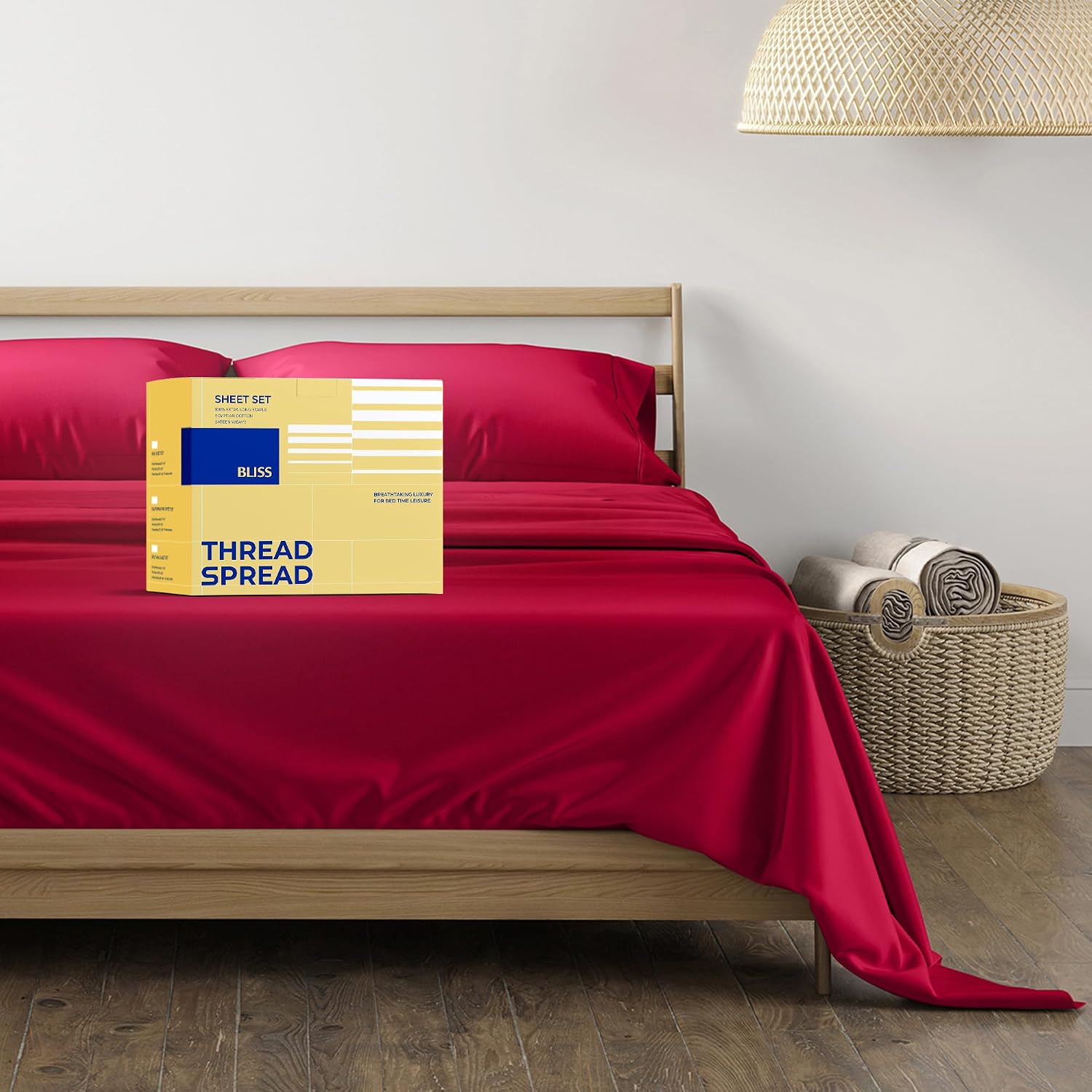 JUEGO DE SÁBANAS THREAD SPREAD EGYPTIAN COTTON KING SIZE 4 PIEZAS ROJO - 1