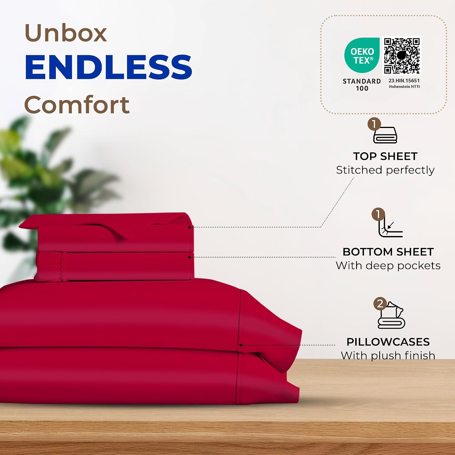 JUEGO DE SÁBANAS THREAD SPREAD EGYPTIAN COTTON KING SIZE 4 PIEZAS ROJO - 3