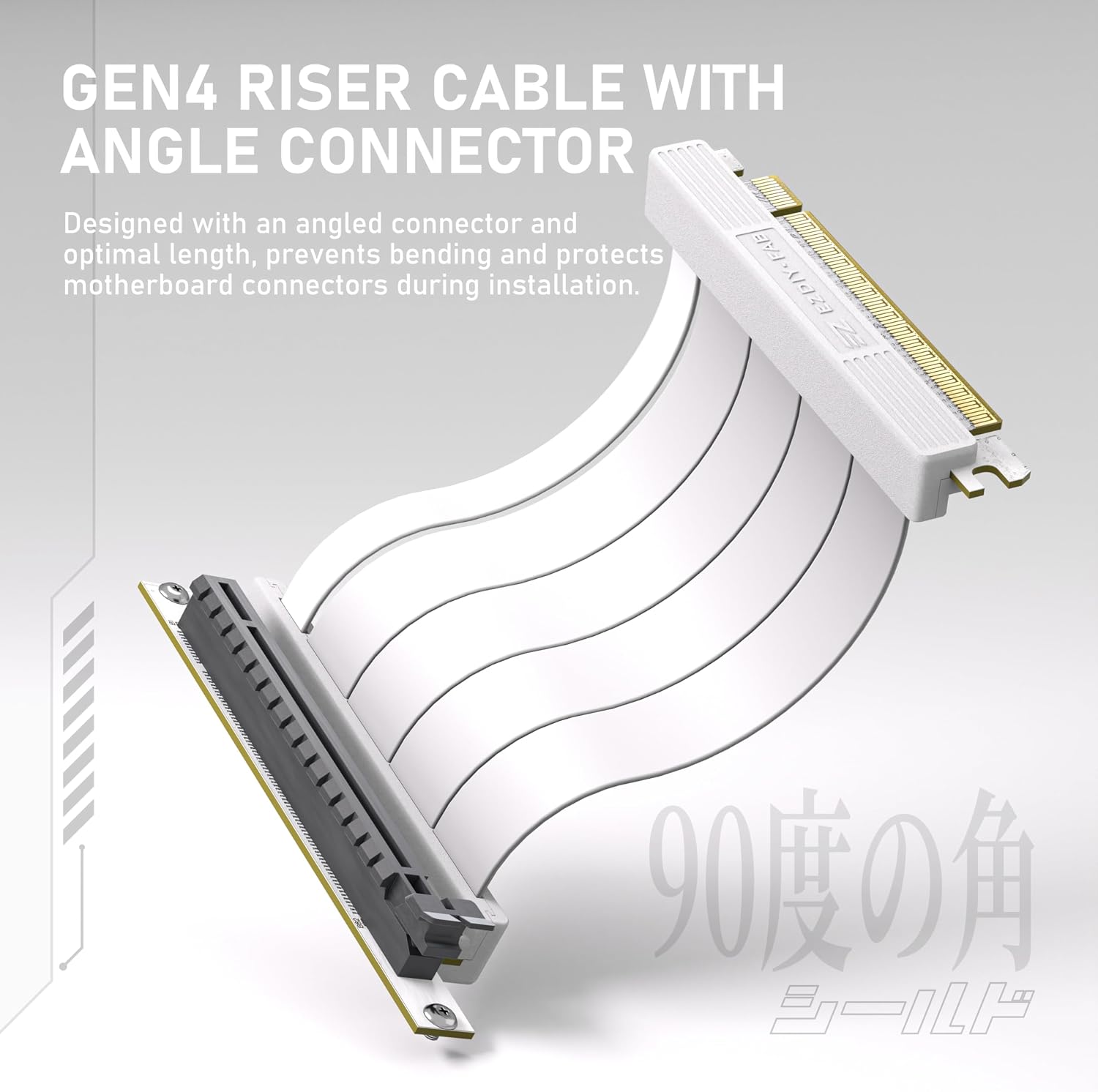 MONTURA VERTICAL PARA GPU EZDIY-FAB SHIELD CON CABLE RISER PCIE 4.0 DE 115MM BLANCO - 4