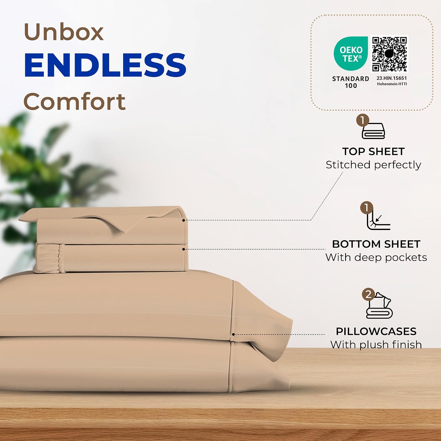 JUEGO DE SÁBANAS THREAD SPREAD EGYPTIAN COTTON KING SIZE 4 PIEZAS TAUPE - 3