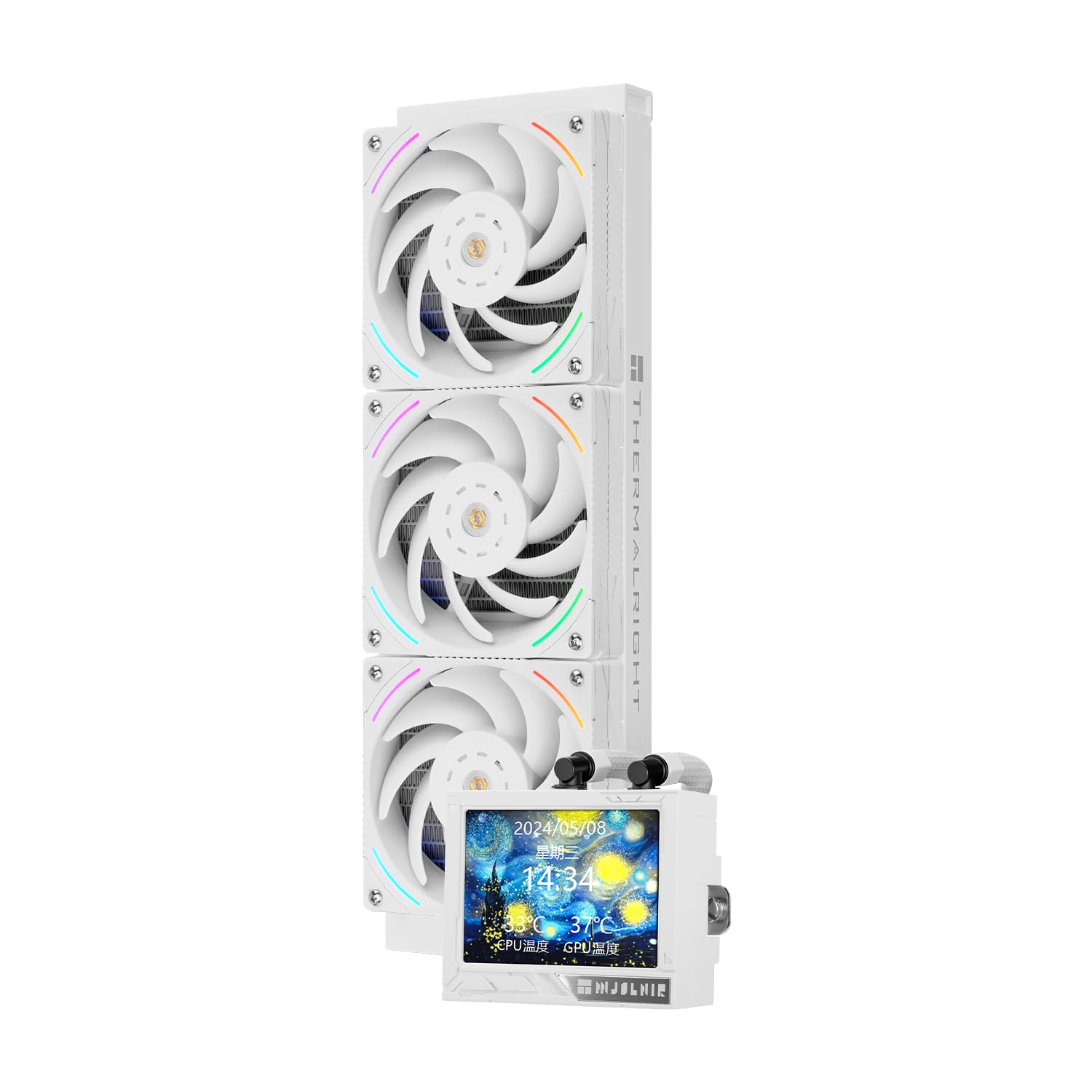 ENFRIADOR LÍQUIDO PARA CPU THERMALRIGHT MJOLNIR VISION 360 ARGB BLANCO CON PANTALLA LCD IPS 3.5 PULGADAS - 1