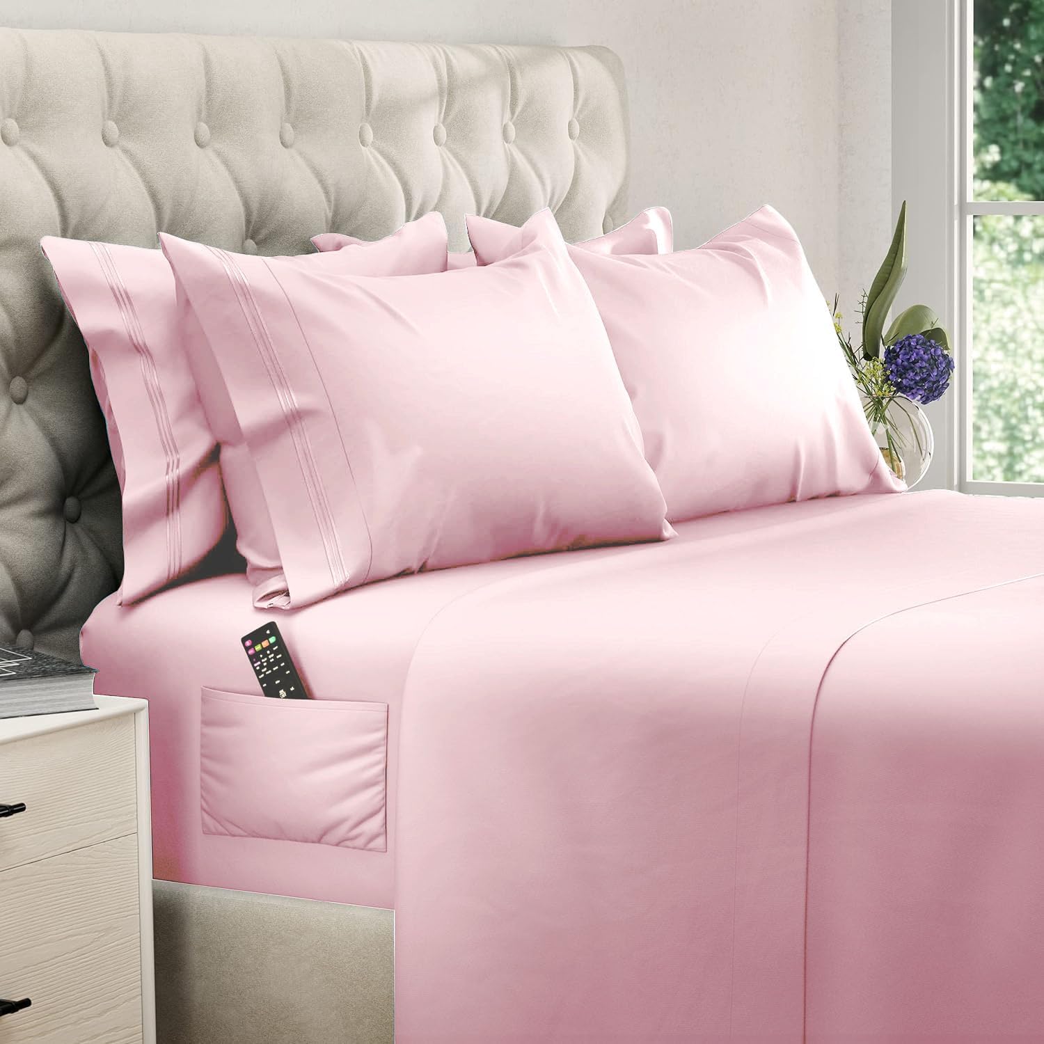 JUEGO DE SÁBANAS KING SIZE DREAMCARE 6 PIEZAS MICROFIBRA - 1