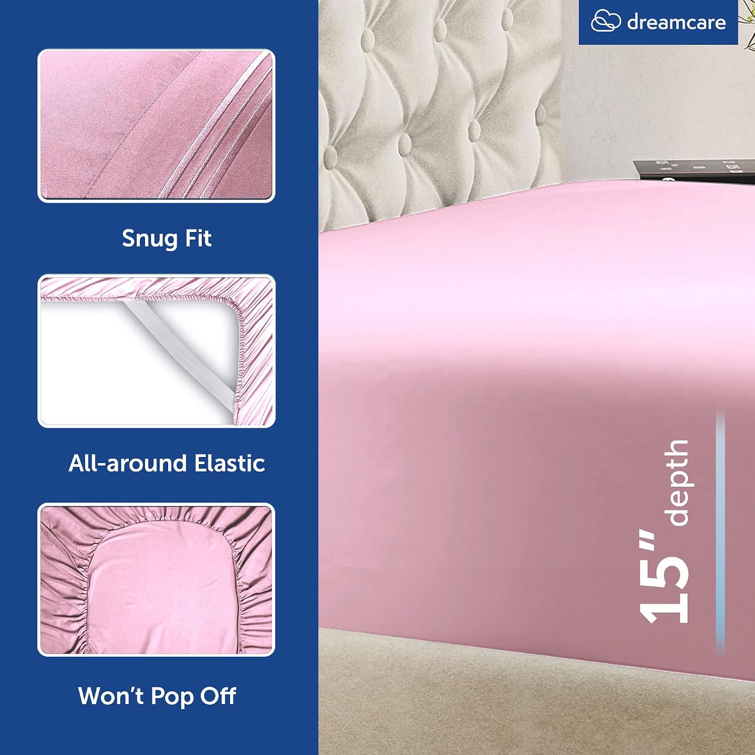 JUEGO DE SÁBANAS KING SIZE DREAMCARE 6 PIEZAS MICROFIBRA - 2