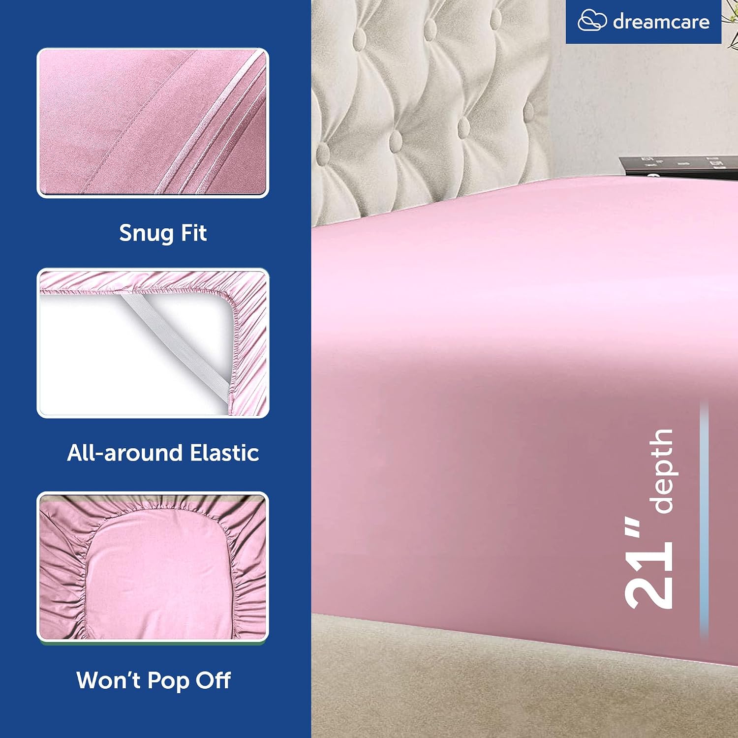 JUEGO DE SÁBANAS KING SIZE DREAMCARE 6 PIEZAS MICROFIBRA - 3