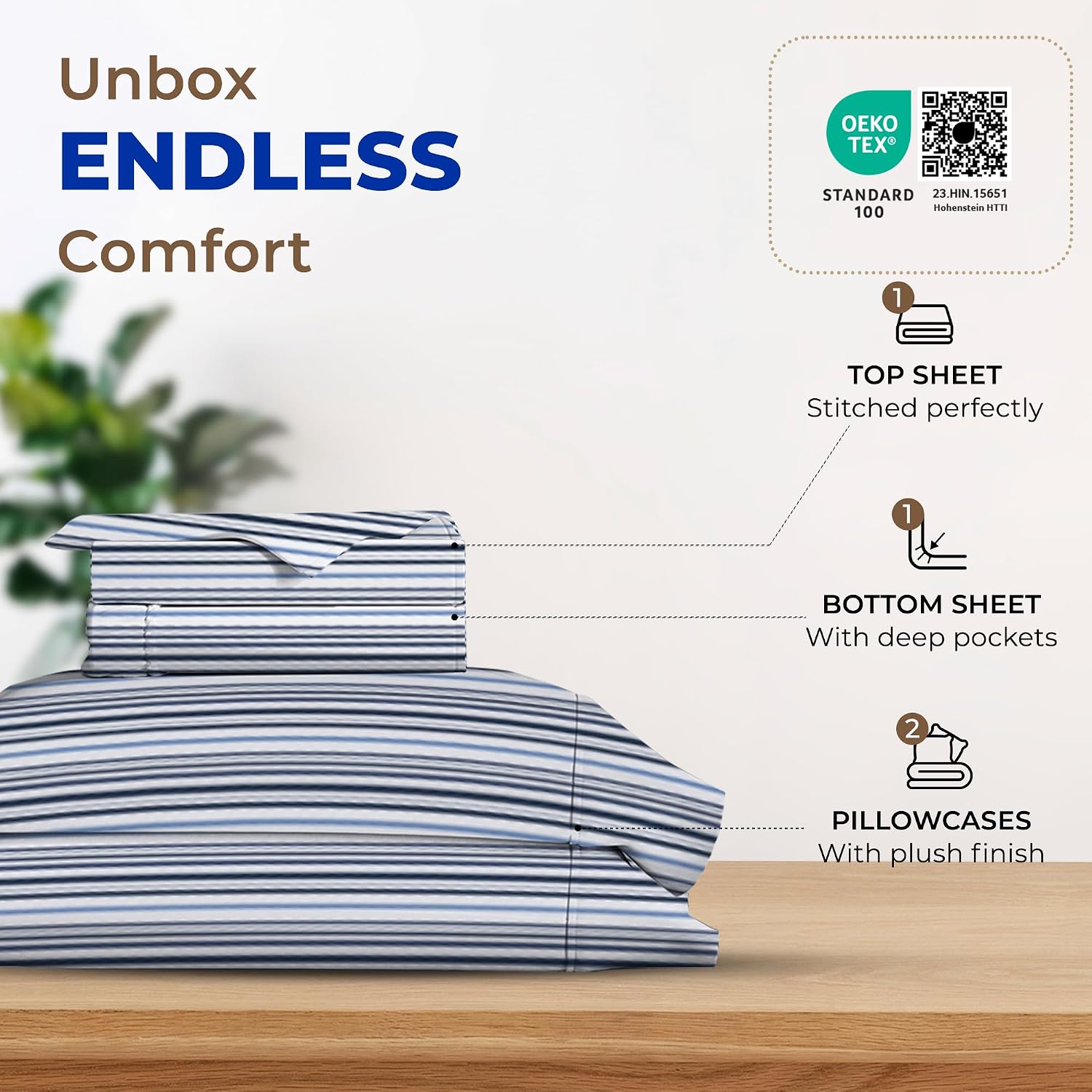 JUEGO DE SÁBANAS THREAD SPREAD EGYPTIAN COTTON KING SIZE 4 PIEZAS AZUL OSCURO - 3