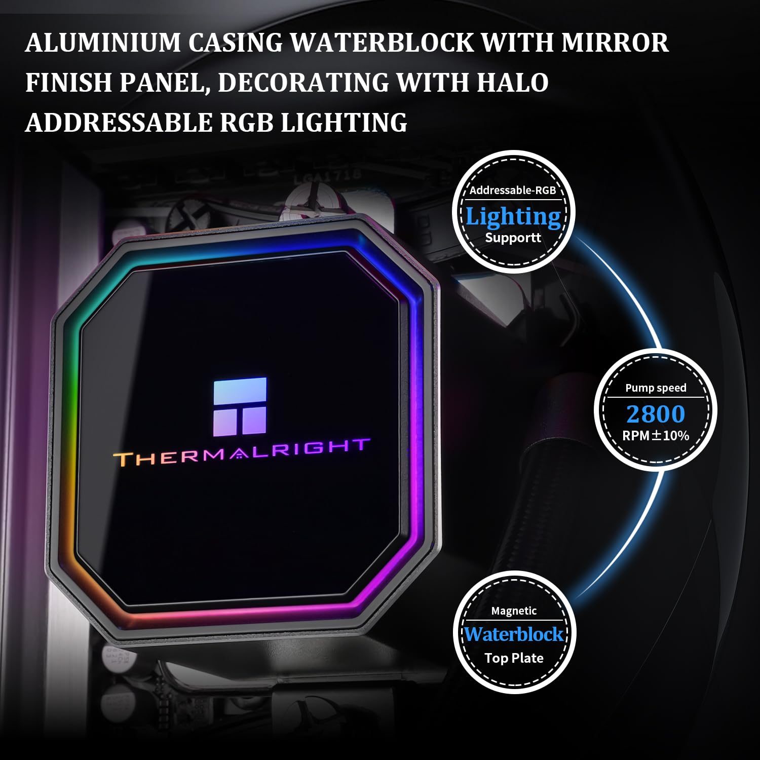 ENFRIADOR LÍQUIDO PARA CPU THERMALRIGHT FROZEN PRISM 360 BLACK ARGB - 3