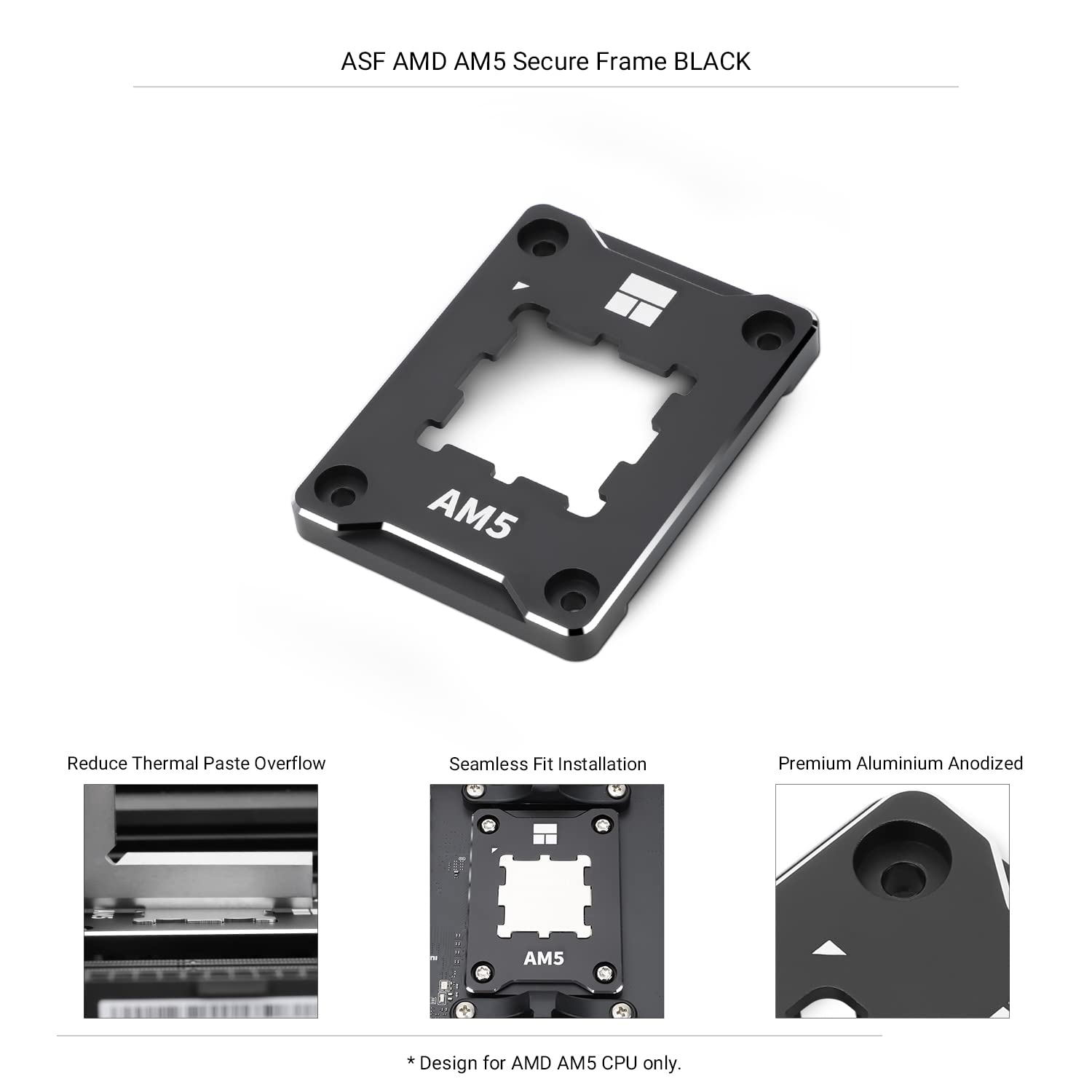 SOPORTE PARA CPU THERMALRIGHT ASF-BLACK AM5 ANTI-FLEXIÓN PARA COOLER - 3