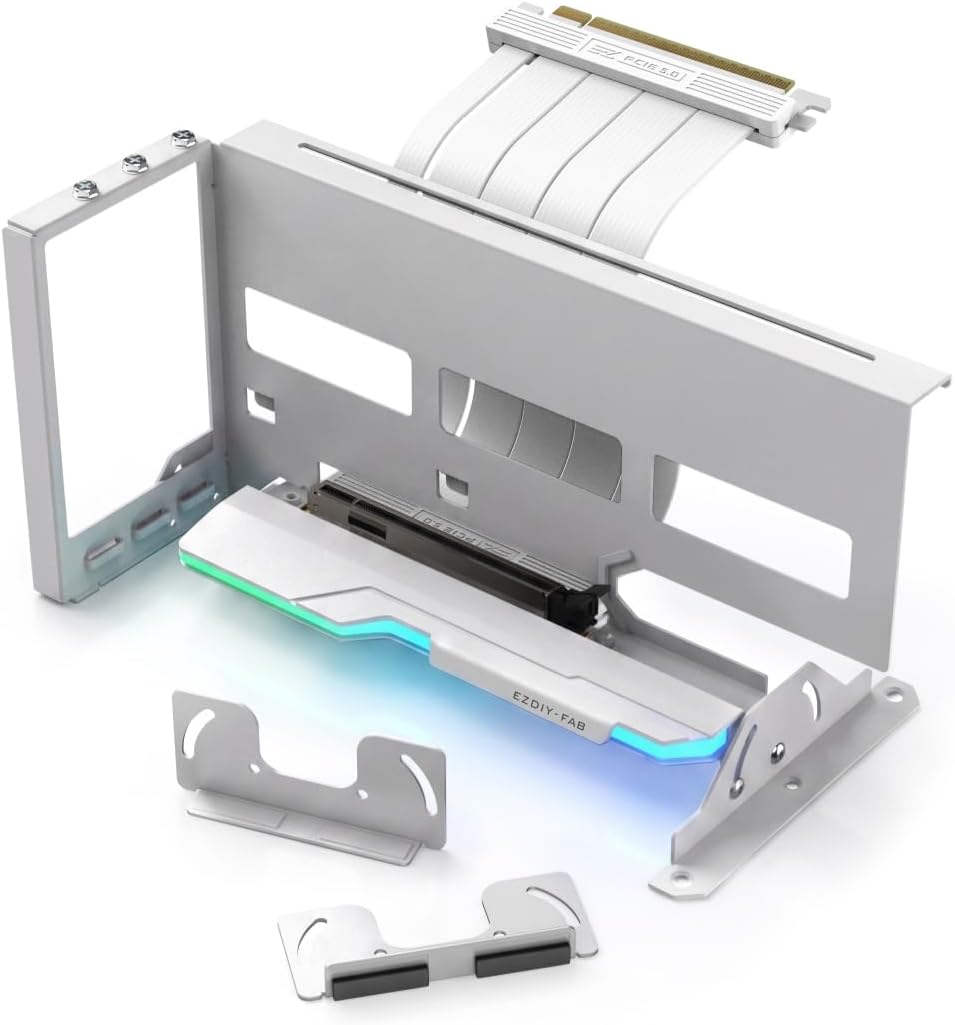 KIT DE MONTAJE VERTICAL PARA GPU EZDIY-FAB AH18 PCIE 5.0 ARGB BLANCO - 1