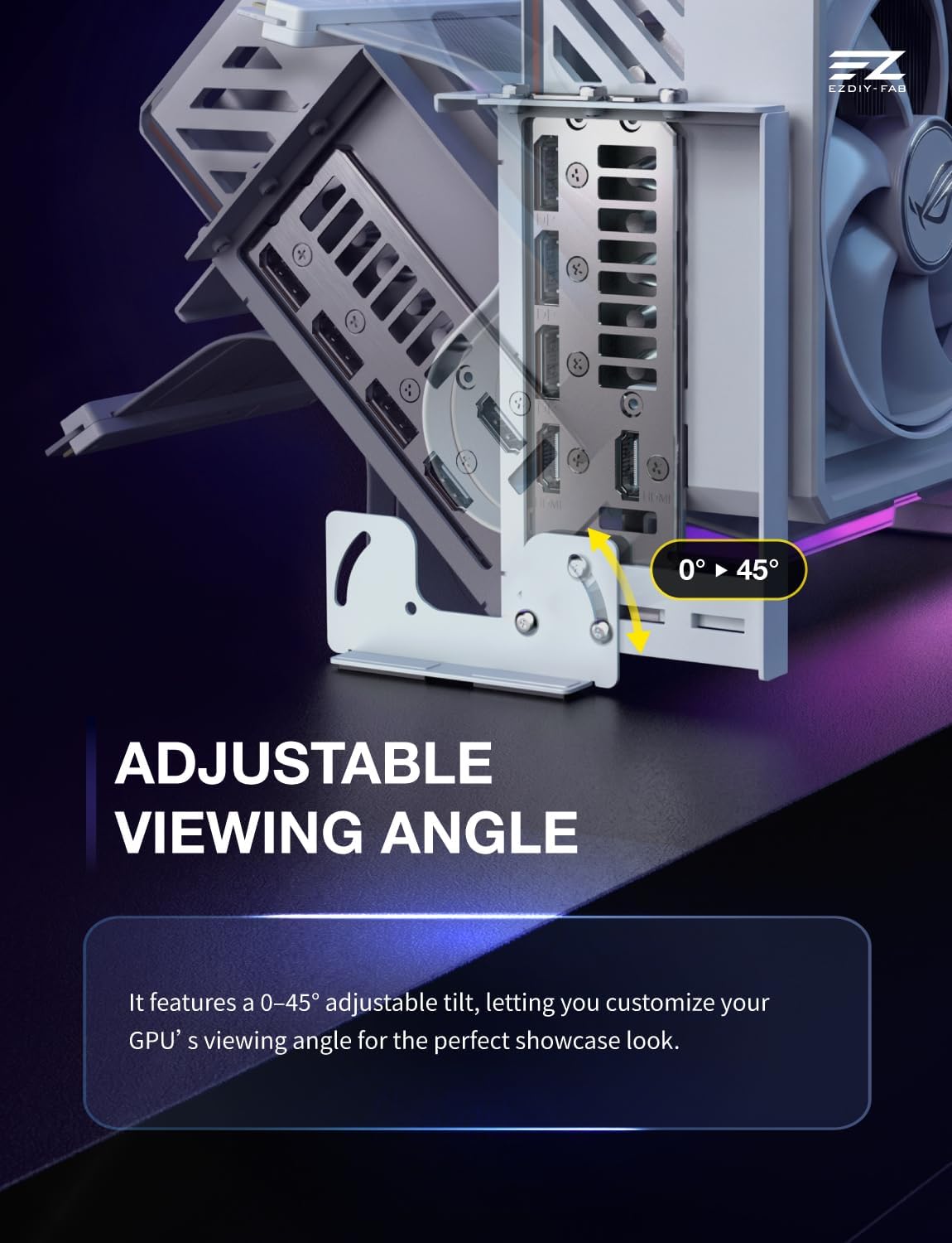 KIT DE MONTAJE VERTICAL PARA GPU EZDIY-FAB AH18 PCIE 5.0 ARGB BLANCO - 4
