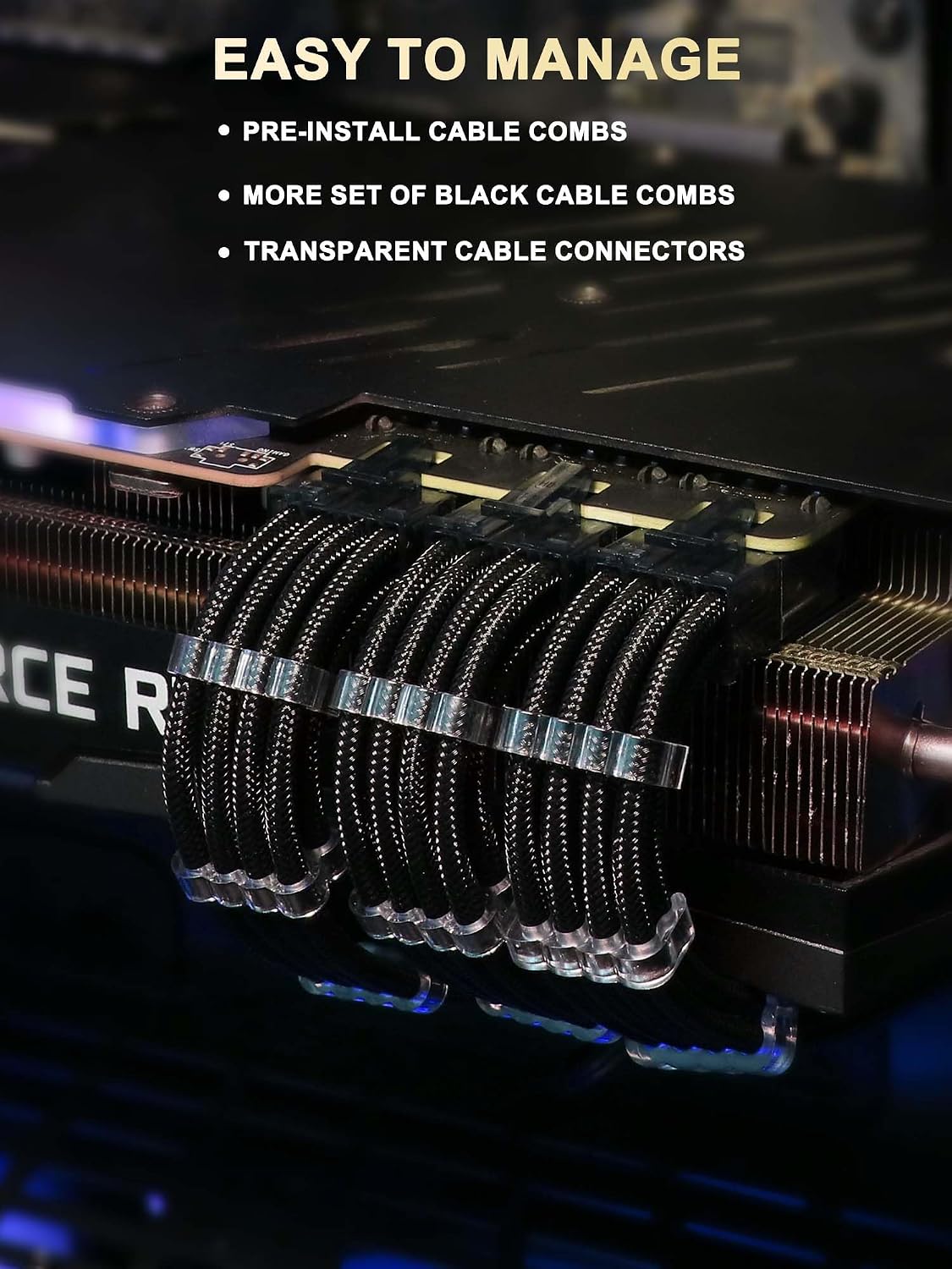 KIT DE CABLES DE EXTENSIÓN PARA FUENTE DE PODER SIRLYR 16AWG NEGRO - 4