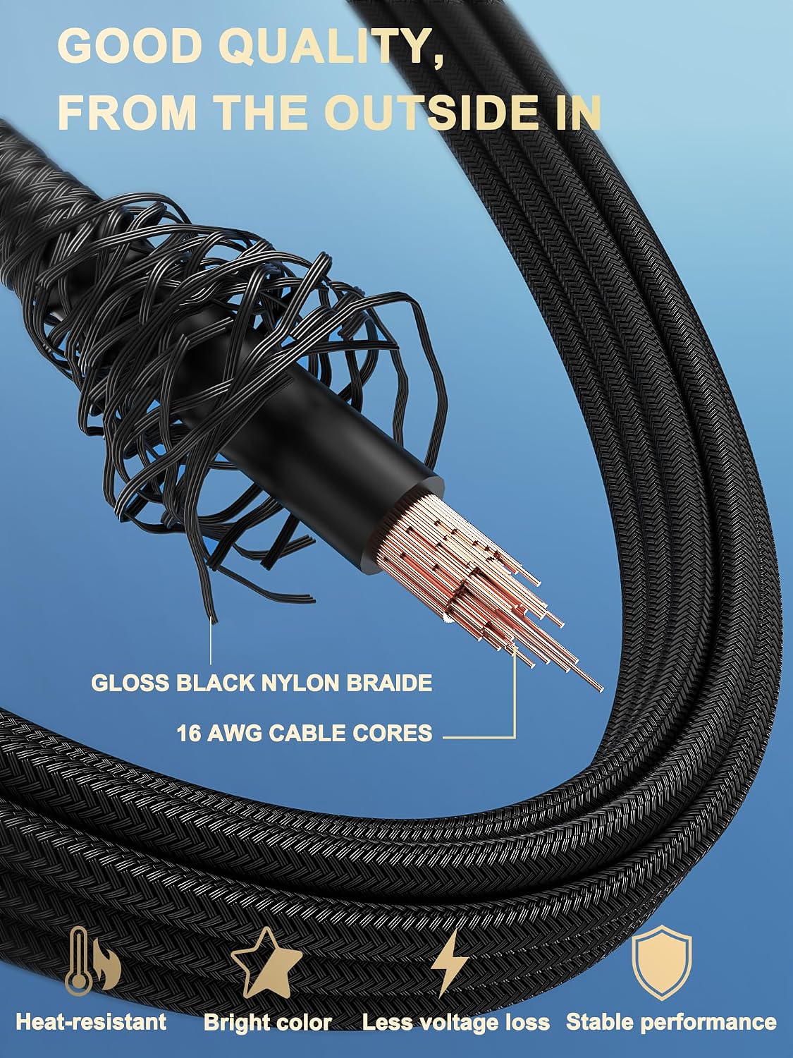 KIT DE CABLES DE EXTENSIÓN PARA FUENTE DE PODER SIRLYR 16AWG NEGRO - 5