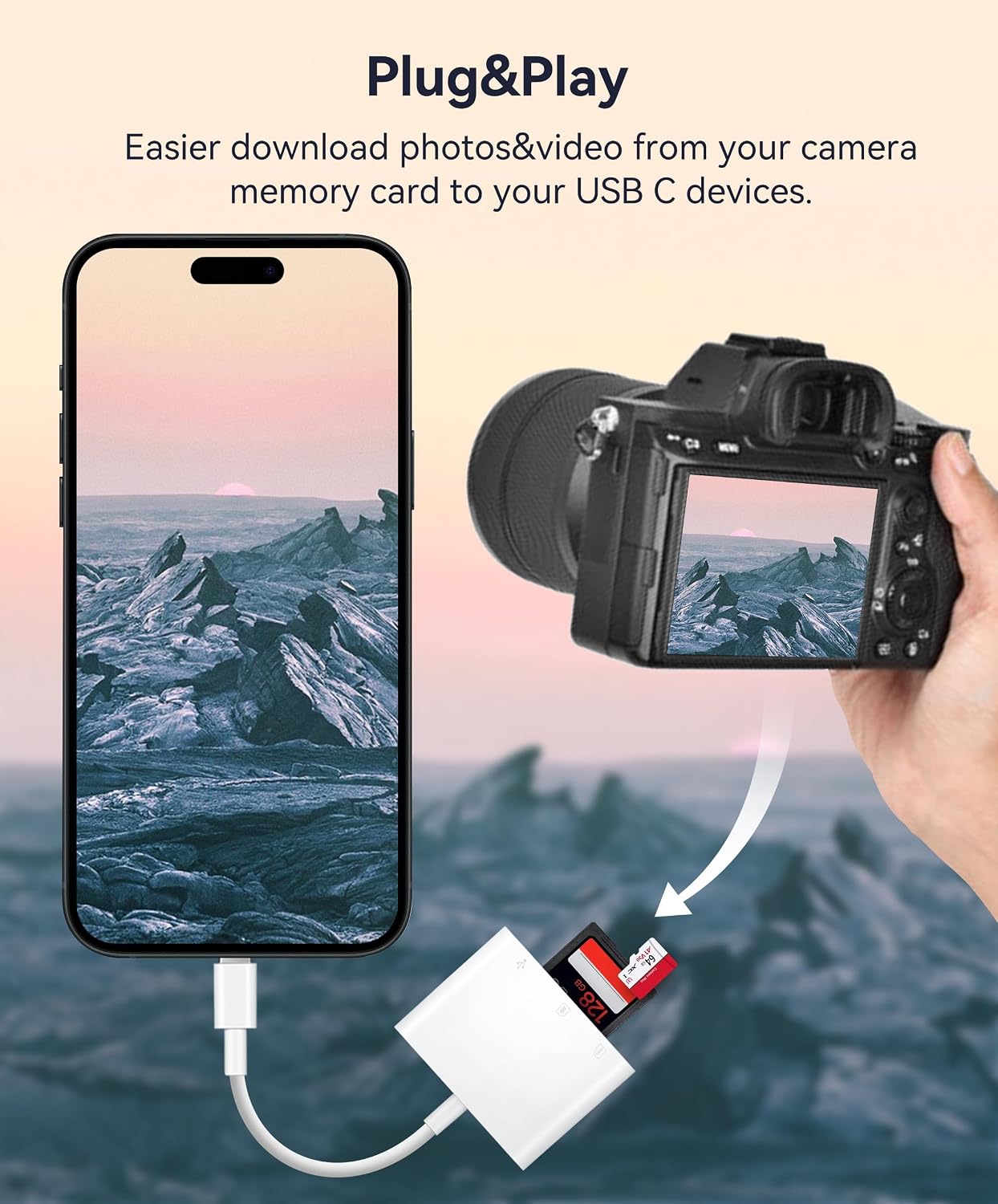 LECTOR DE TARJETAS WNXSLOAD USB-C 3 EN 1 PARA SD, MICRO SD Y USB - 2