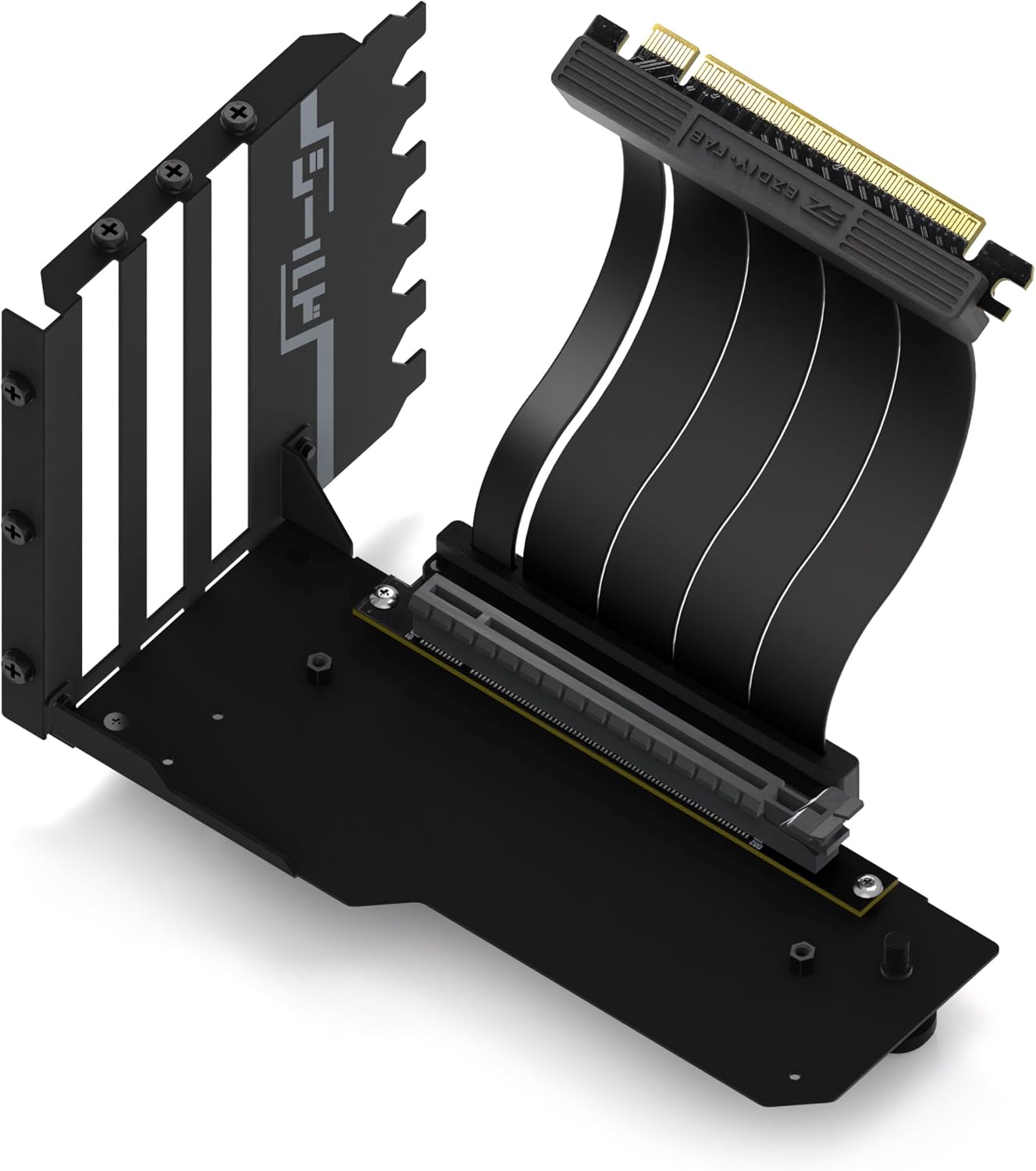 MONTURA VERTICAL PARA GPU EZDIY-FAB SHIELD CON CABLE RISER PCIE 4.0 DE 115MM NEGRO - 1