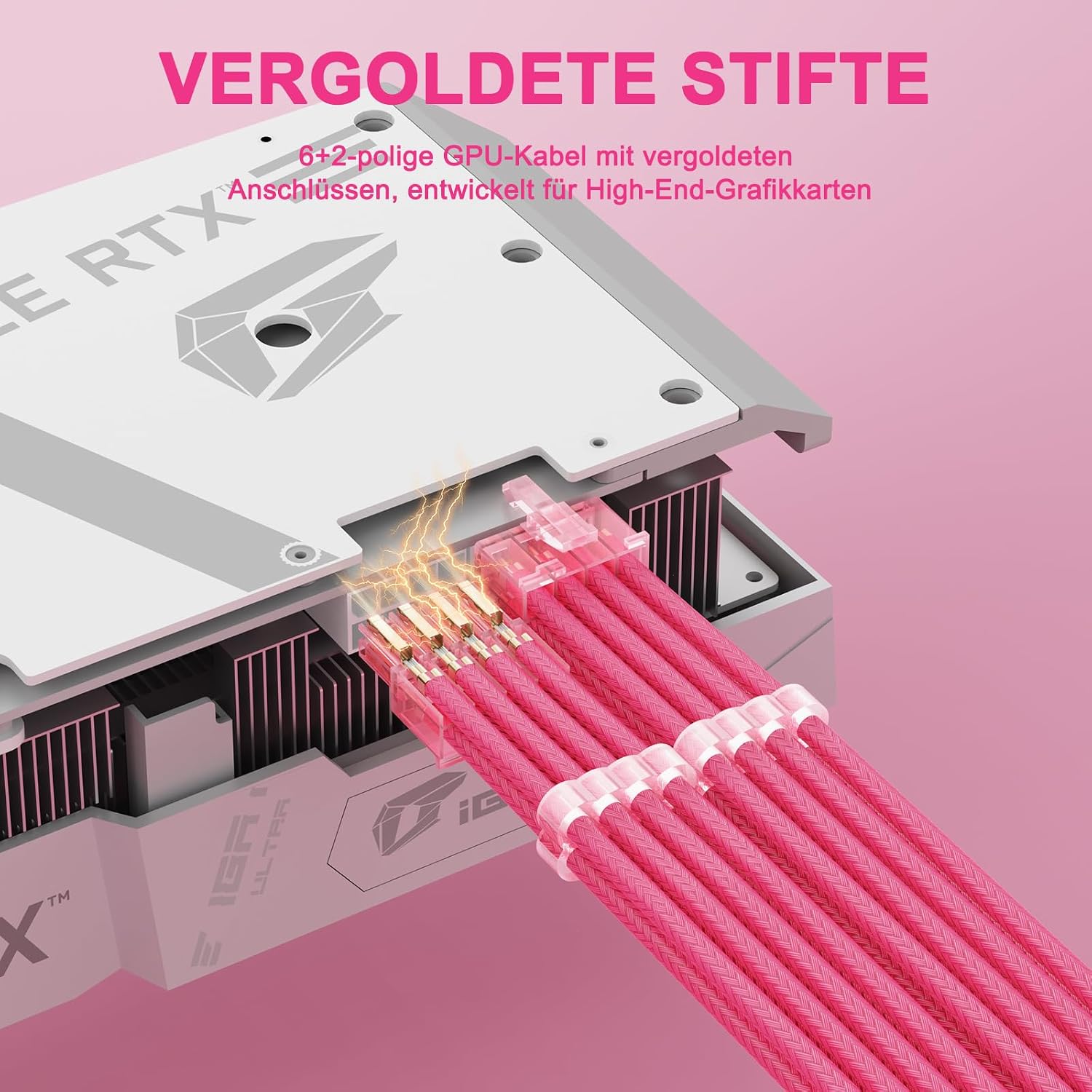 KIT DE EXTENSIÓN DE CABLES PSU SIRLYR PINK 24PIN/8PIN EPS/GPU 4 PIEZAS - 4