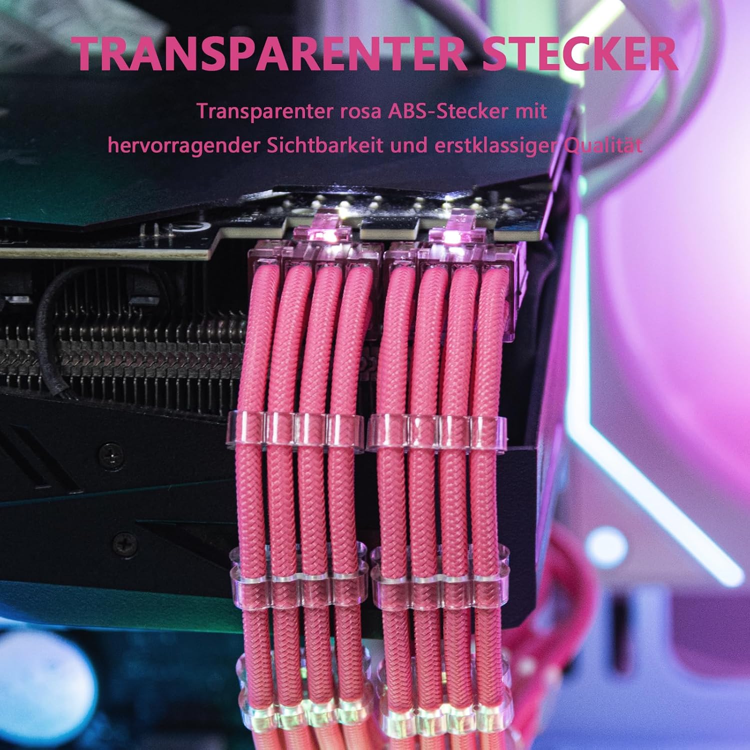 KIT DE EXTENSIÓN DE CABLES PSU SIRLYR PINK 24PIN/8PIN EPS/GPU 4 PIEZAS - 5